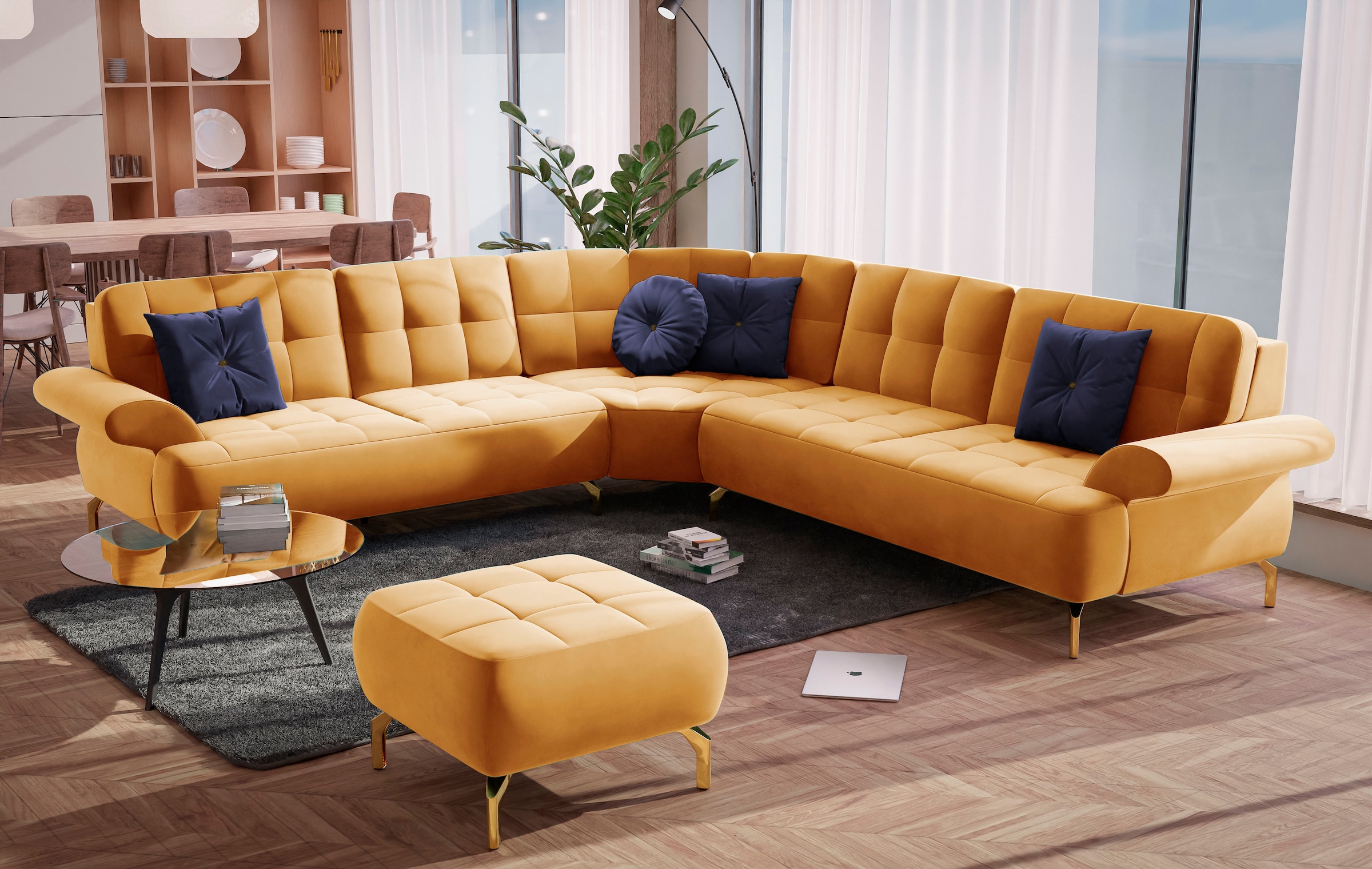 sit&more Ecksofa »Orient 1 L-Form«, inkl. 4 Zierkissen mit Strass-Stein, go günstig online kaufen
