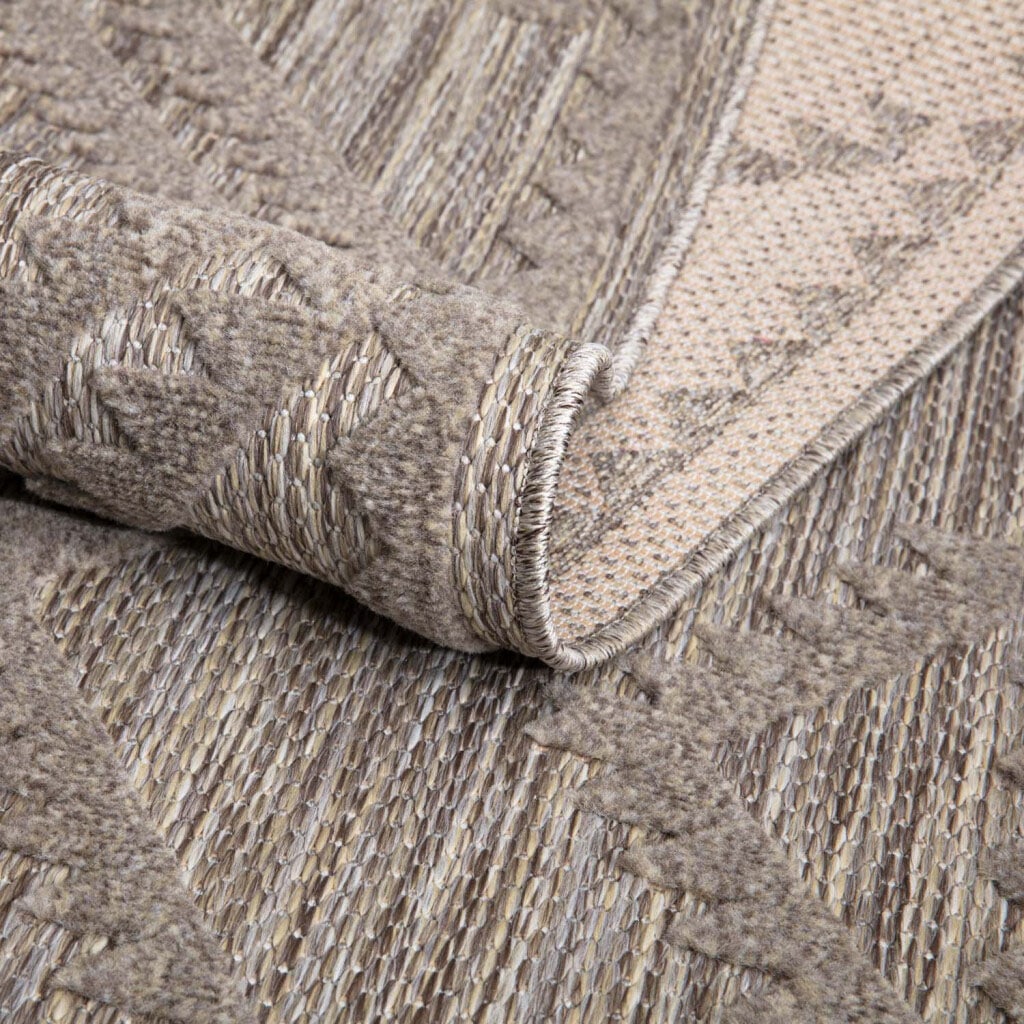 Carpet City Teppich »In-& Outdoorteppich Santorini 454, 3D-Effekt, Raute-Optik«, rund, 5 mm Höhe, Wetterfest & UV-beständig für Terrasse, Balkon, Küche, Flur
