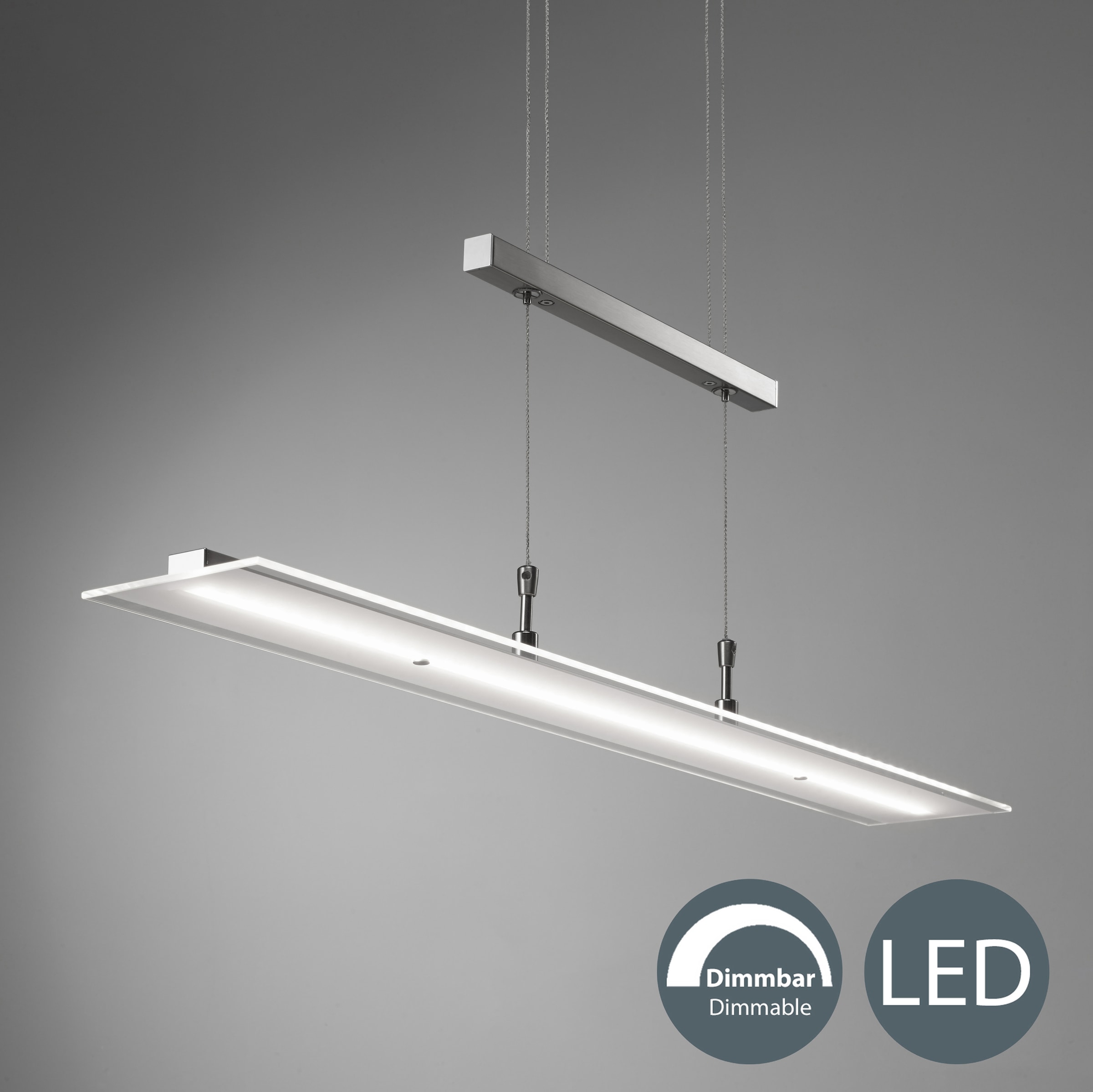 B.K.Licht LED Pendelleuchte, 4 flammig-flammig, Hängeleuchte, LED, dimmbar,  inkl. 20W 1600lm 3000K, höhenverstellbar auf Rechnung bestellen