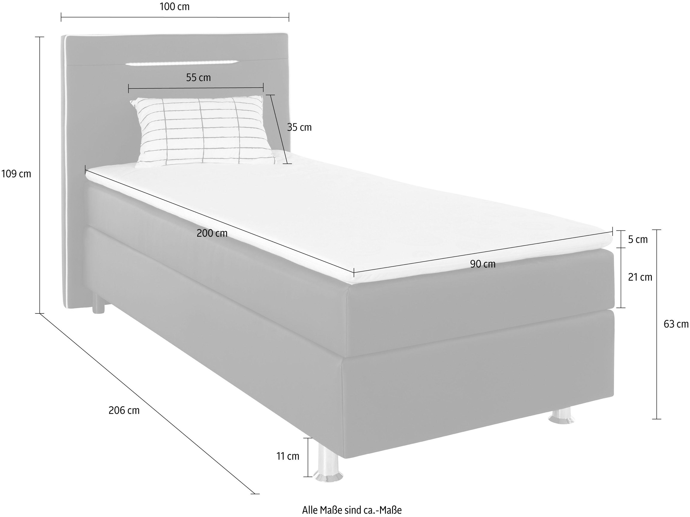 11. Bild von COLLECTION AB Boxspringbett, inkl. LED-Beleuchtung, Topper und Kissen