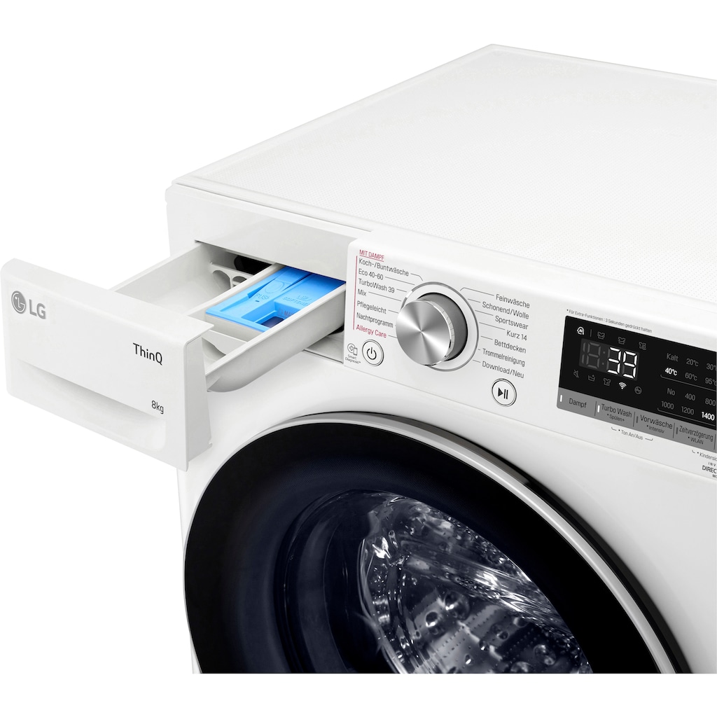 LG Waschmaschine »F4WV708P1E«, Serie 7, F4WV708P1E, 8 kg, 1400 U/min, TurboWash® - Waschen in nur 39 Minuten