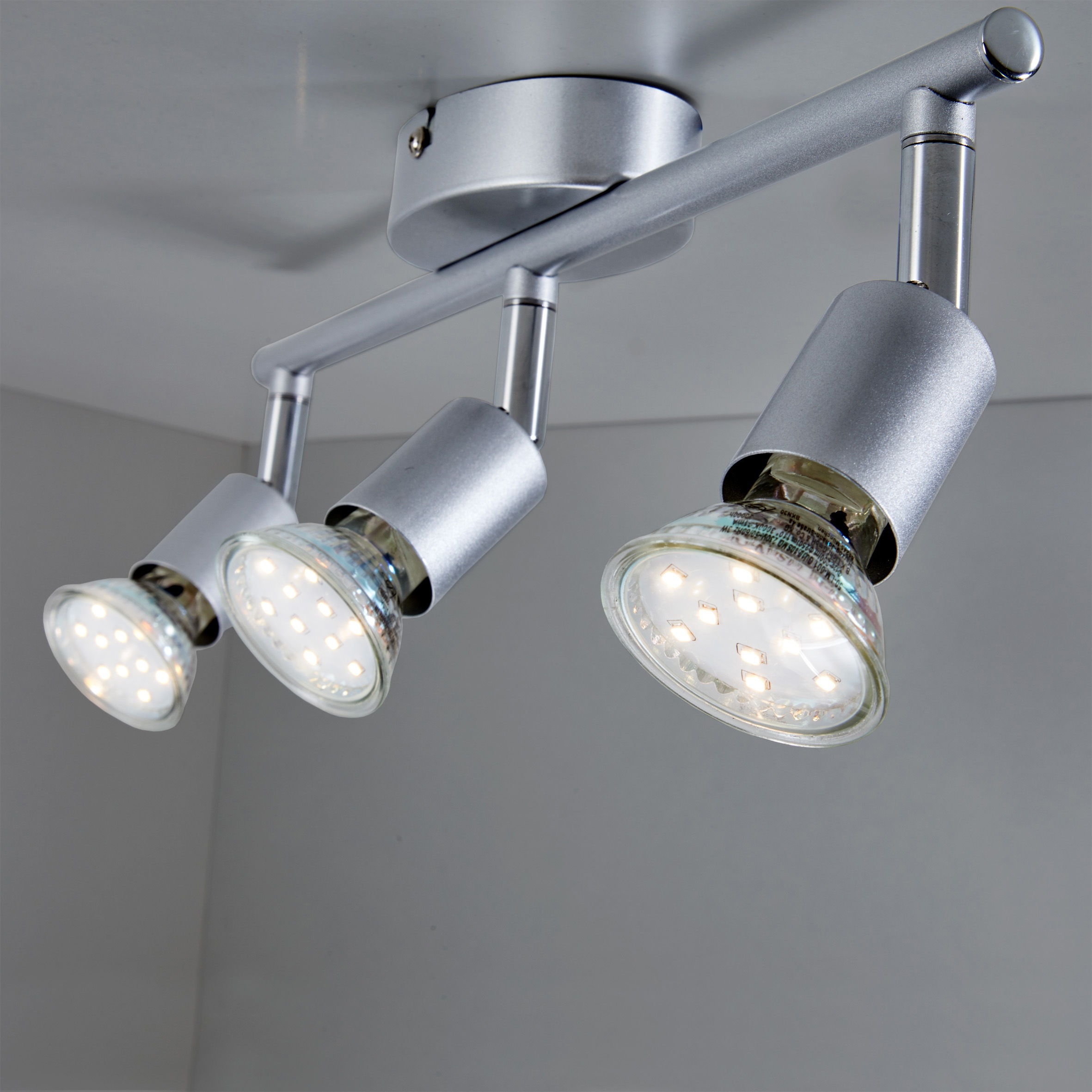 B.K.Licht LED Deckenspots, 3 flammig, Leuchtmittel GU10 | Leuchtmittel wechselbar, LED Deckenleuchte, inkl. 3 x 3W GU10 250 Lumen 3.000K, Deckenstrahler