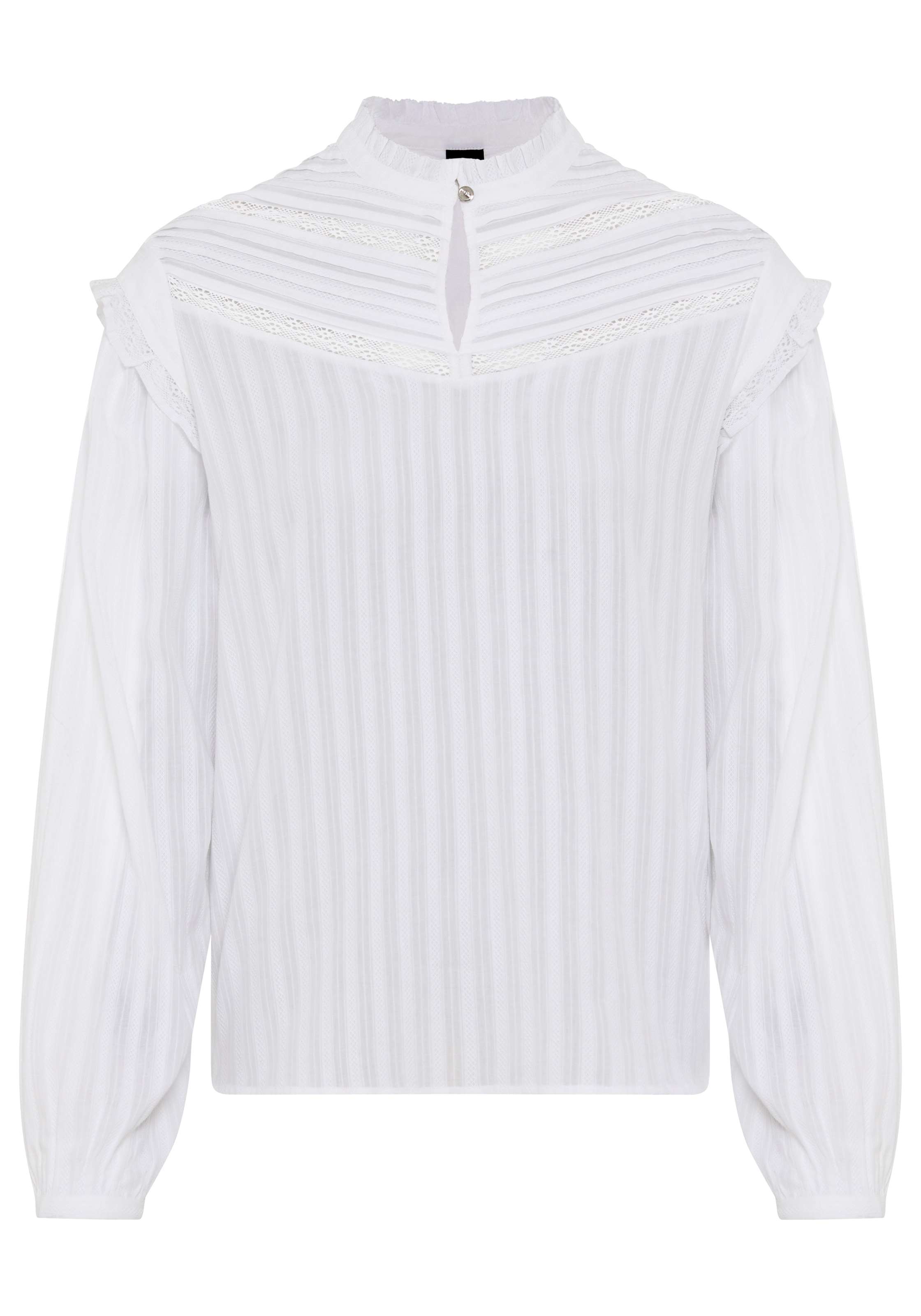 BOSS ORANGE Schlupfbluse »Bancet Premium Damenmode« mit Stehkragen & Spitze