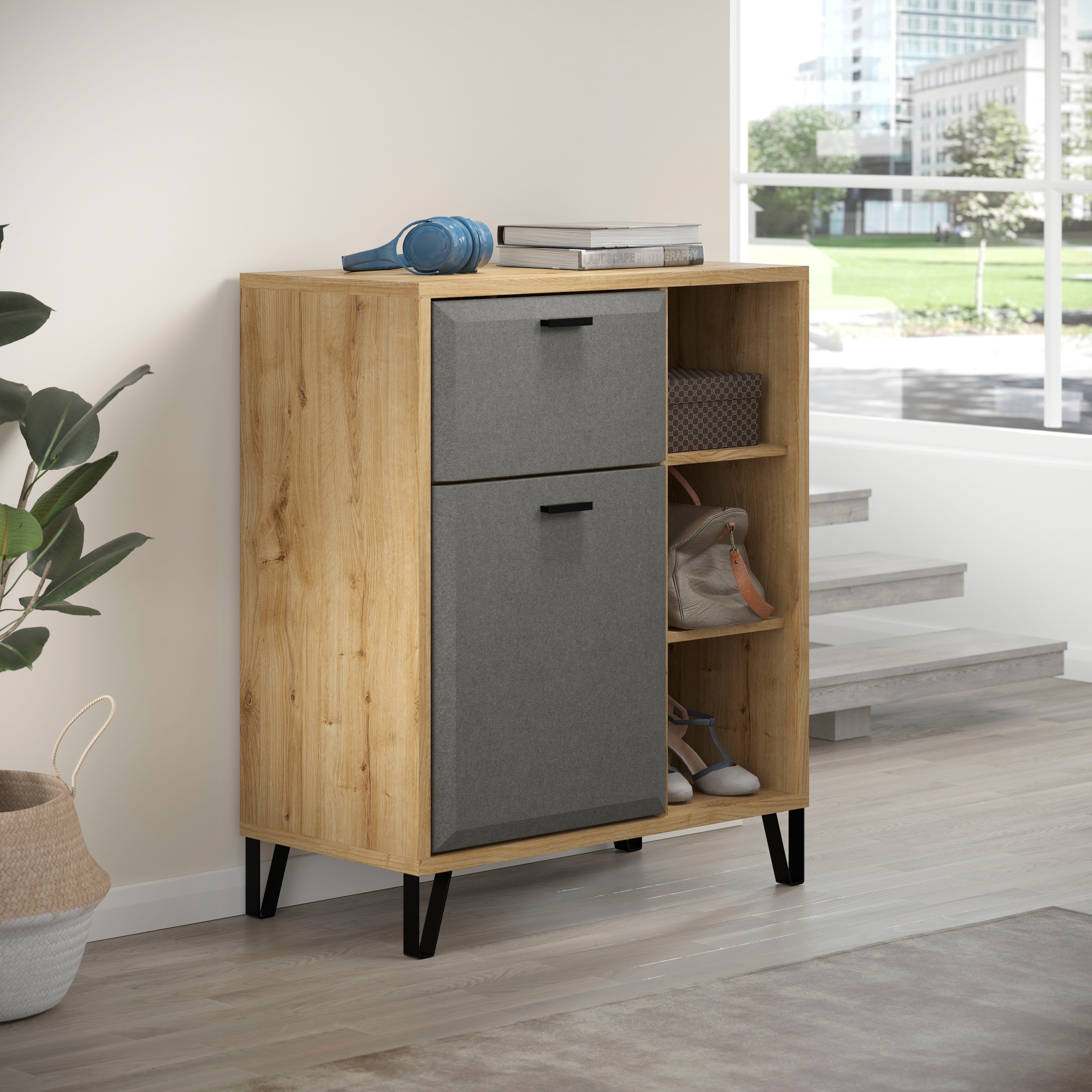 Places of Style Kommode »Belva«, (1 St.), Schuhschrank mit Soft-Close und Vollauszug-Funktion - B/T/H 79/42/95