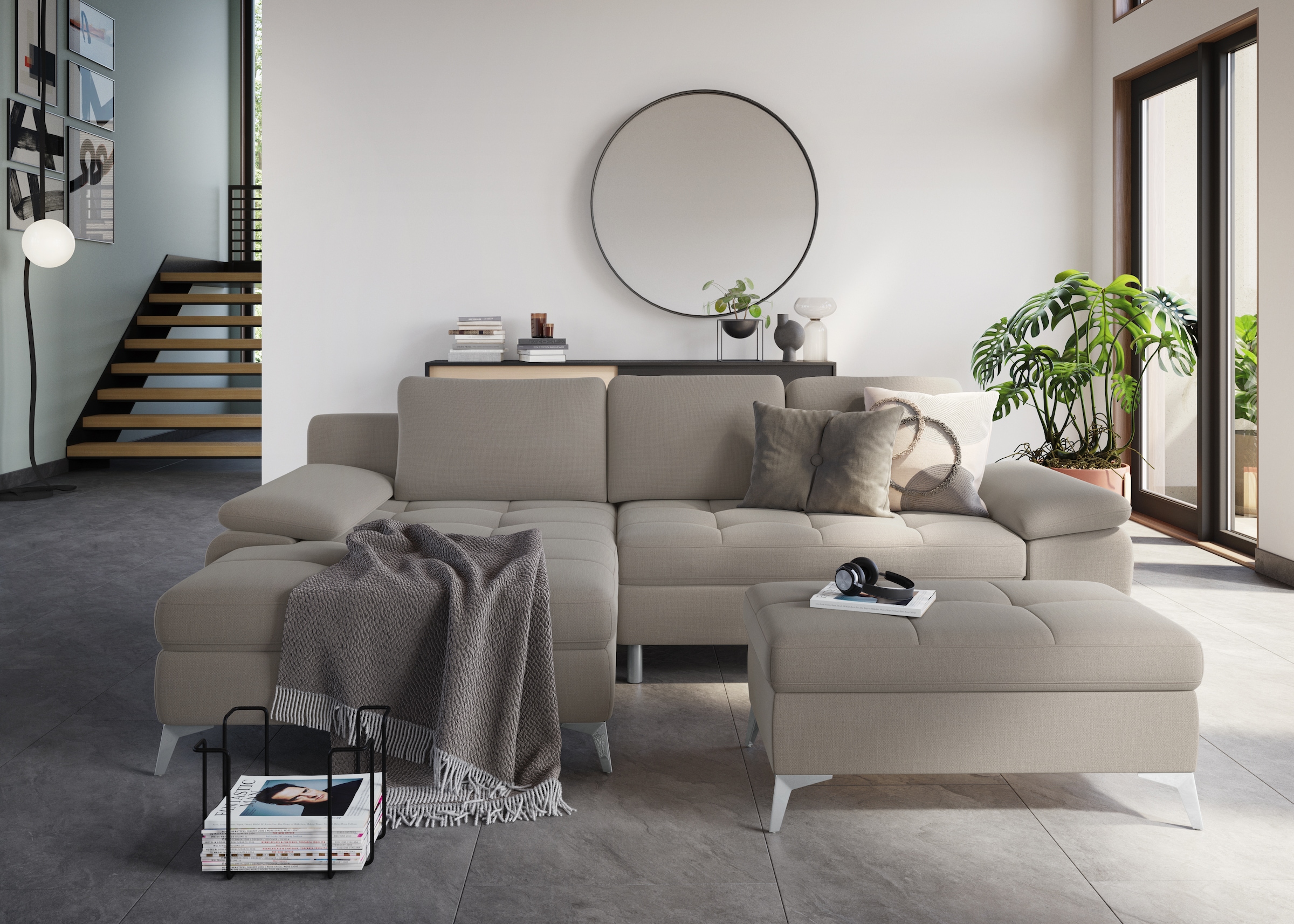 sit&more Ecksofa »Latigo L-Form«, mit Recamiere, wahlweise mit Bettfunktion und Bettkasten