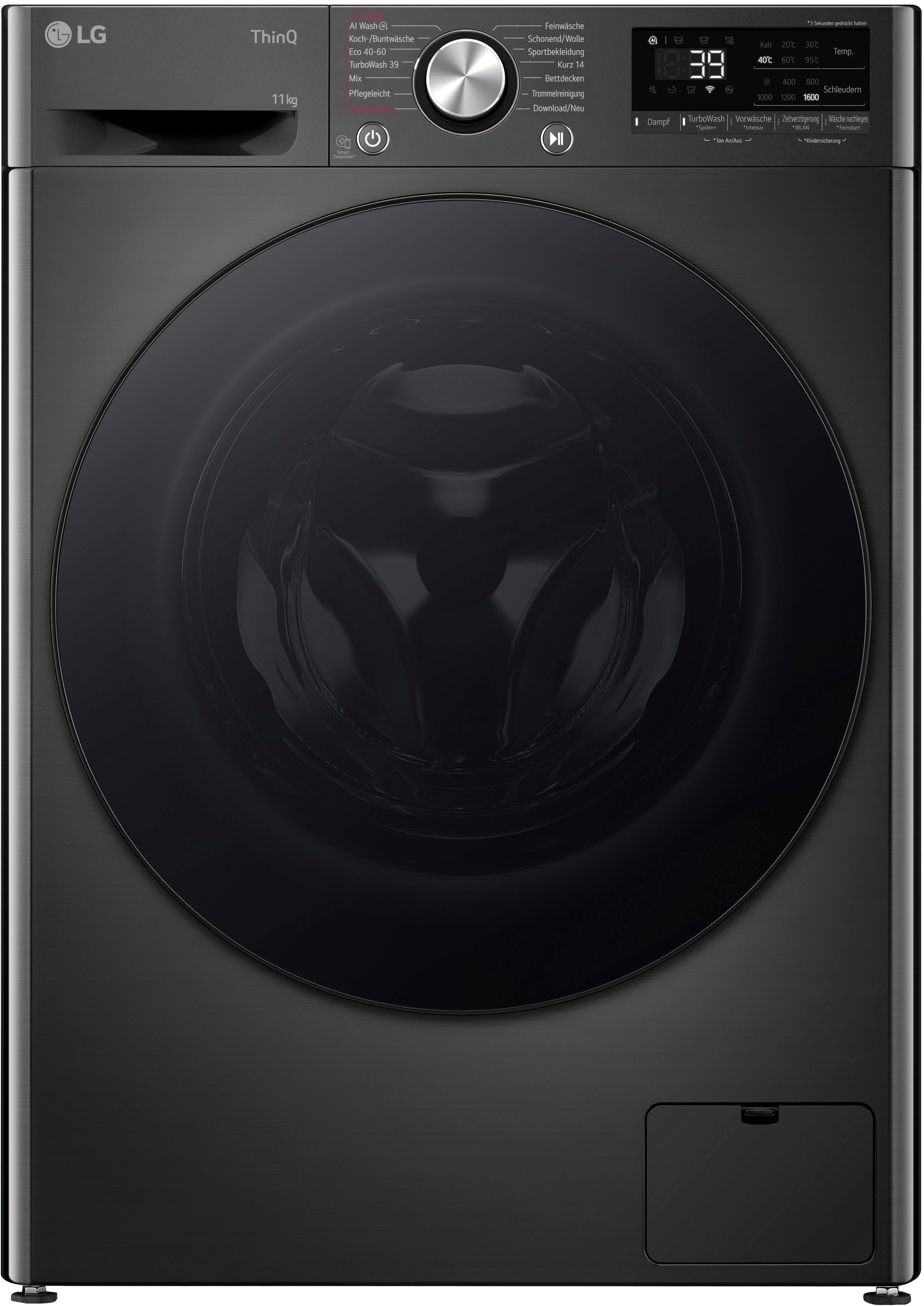 LG Waschmaschine Serie 7 »F6WR701YB«, 11 kg, 1600 U/min, Steam Funktion günstig online kaufen