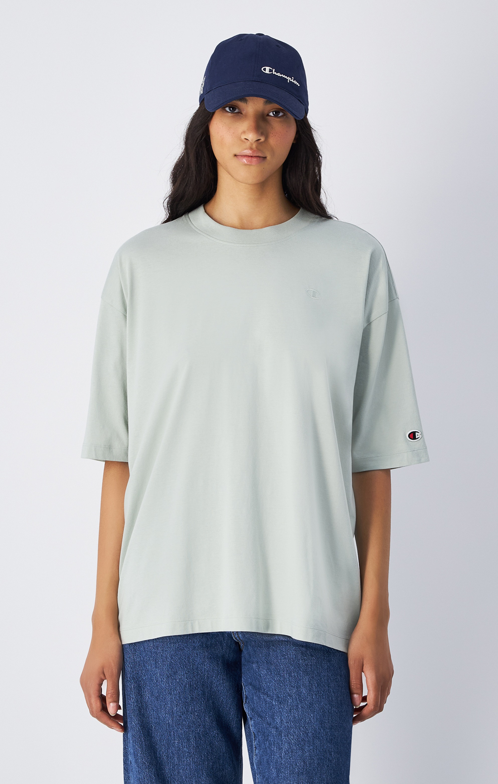 Champion T-Shirt Kurzarm, mit Rundhalsausschnitt, aus Baumwolle