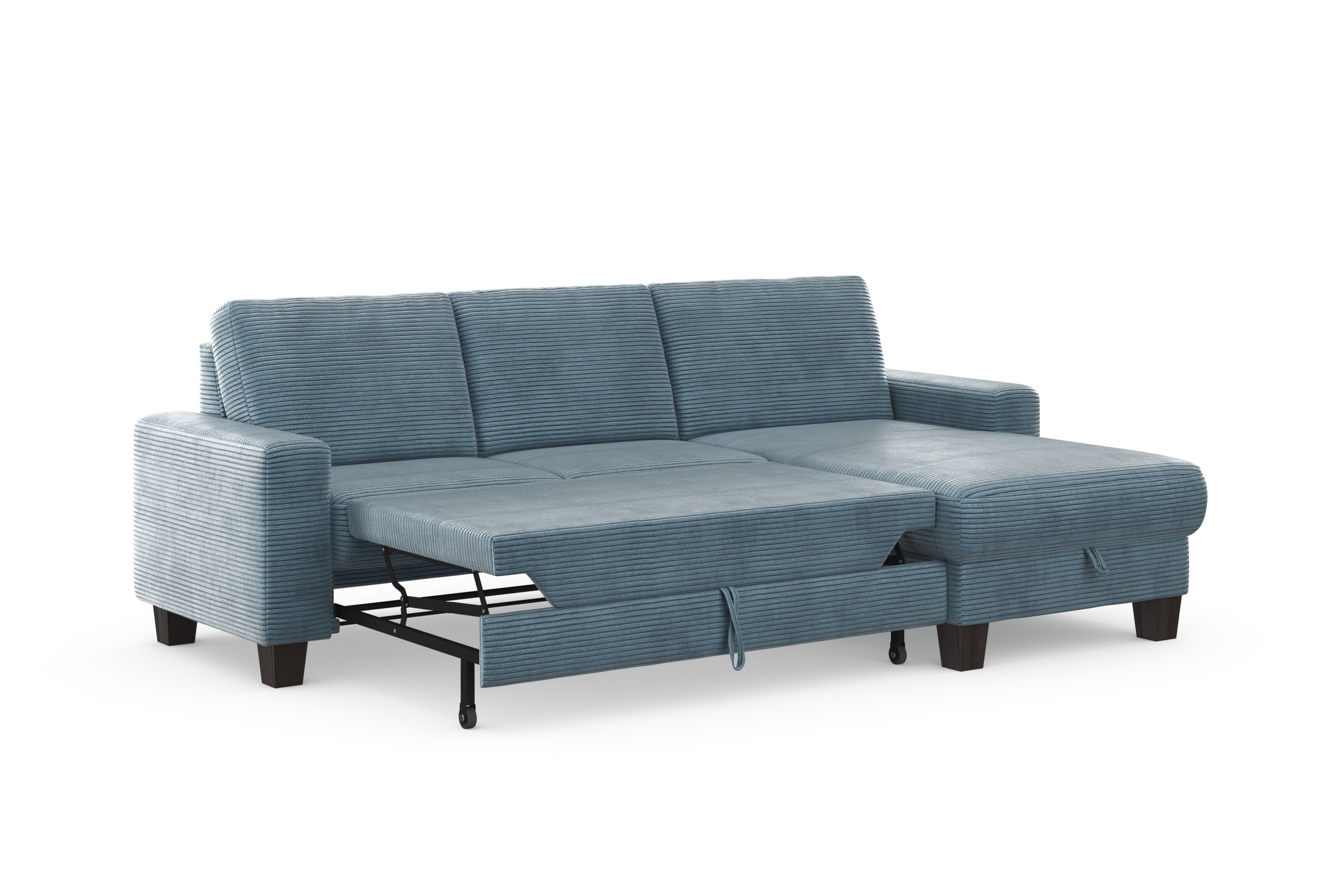 Home affaire Ecksofa »Summer L-Form«, mit Recamiere, mit oder ohne Bettfunktion und Bettkasten, Cord-Bezug