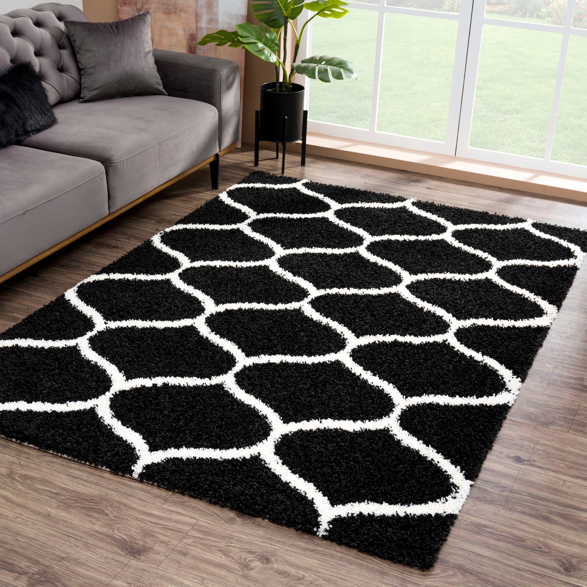 Sanat Hochflor-Teppich »Madrid«, rechteckig, 30 mm Höhe, Wohnzimmer, Langflor, Shaggy Teppich