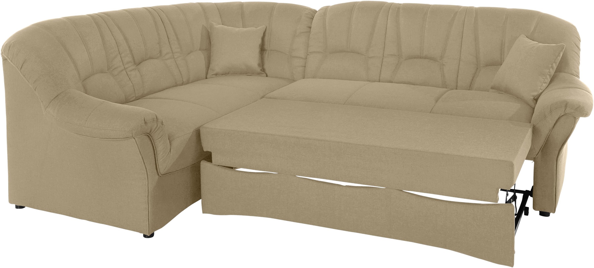 DOMO collection Ecksofa »Bahia, zeitlos und elegant, bequeme Armlehnen, L-Form«, wahlweise mit Bettfunktion