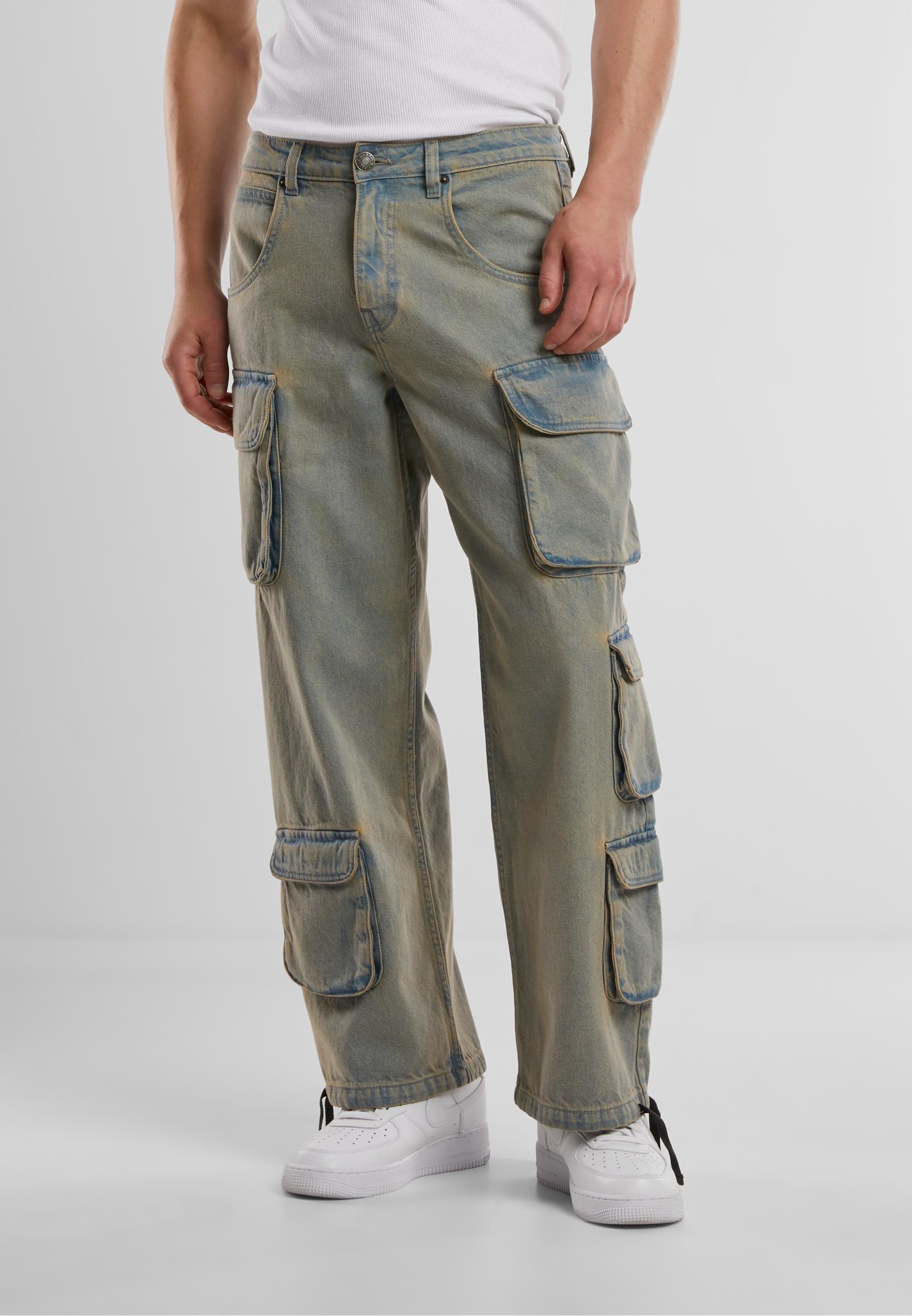 URBAN CLASSICS Cargohose »Urban Classics Multi Pocket Denim Cargo«