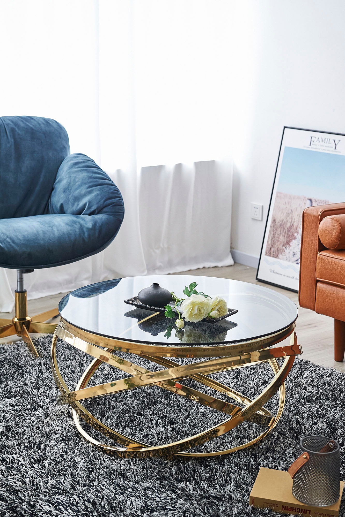 SalesFever Couchtisch, Gestell gefertigt aus rostfreiem Edelstahl