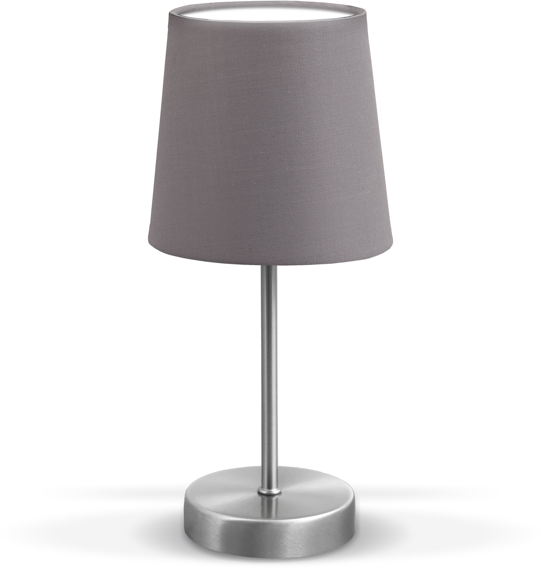 B.K.Licht Tischleuchte, 1 flammig-flammig, online Stoff, E14, Wohnzimmerlampe, bestellen Tischlampe, Nachttisch-Leuchte, grau