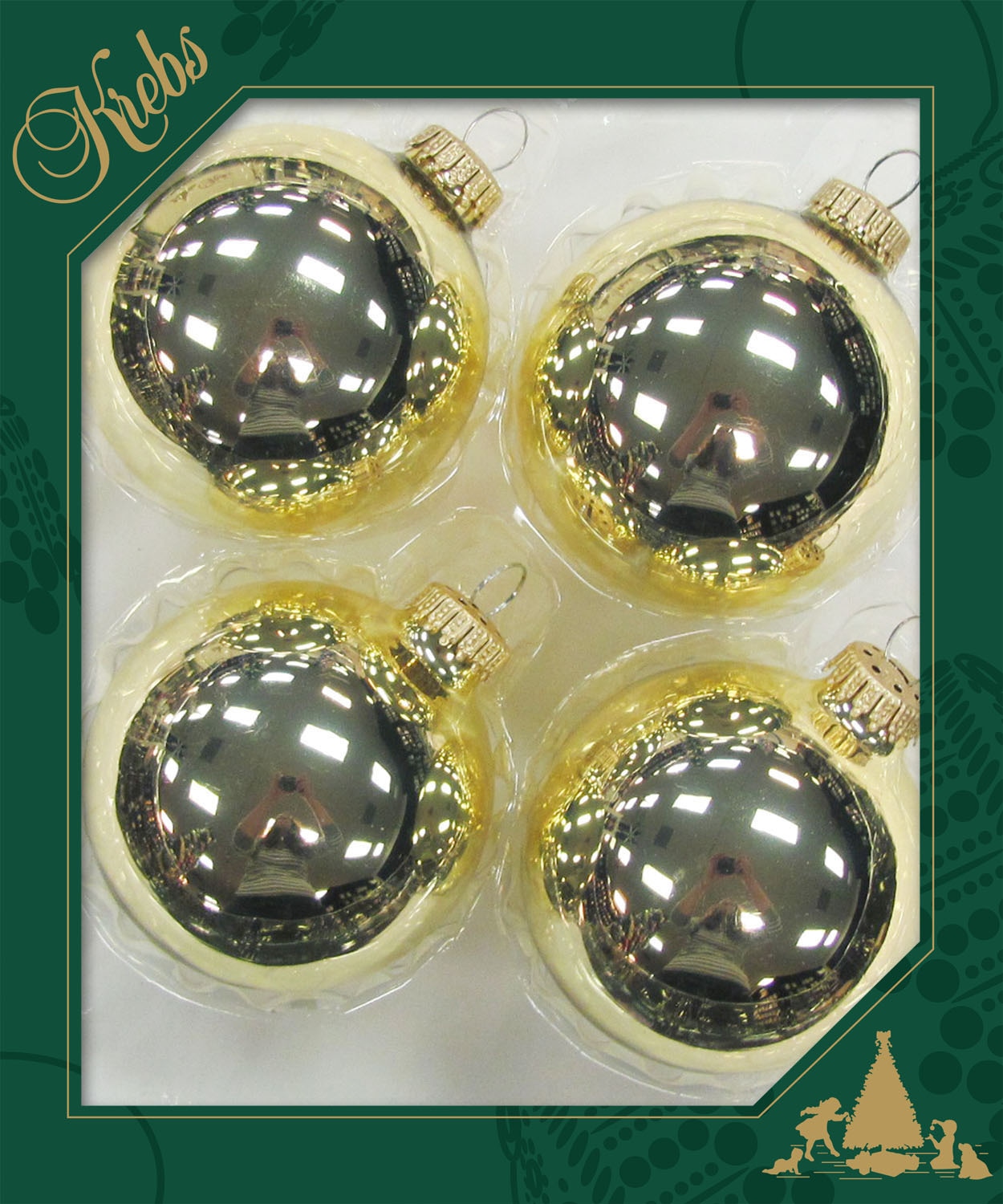 Krebs Glas Lauscha Weihnachtsbaumkugel »CBK78116, Weihnachtsdeko, Christbaumschmuck, Christbaumkugeln Glas«, (Set, 4 St.)
