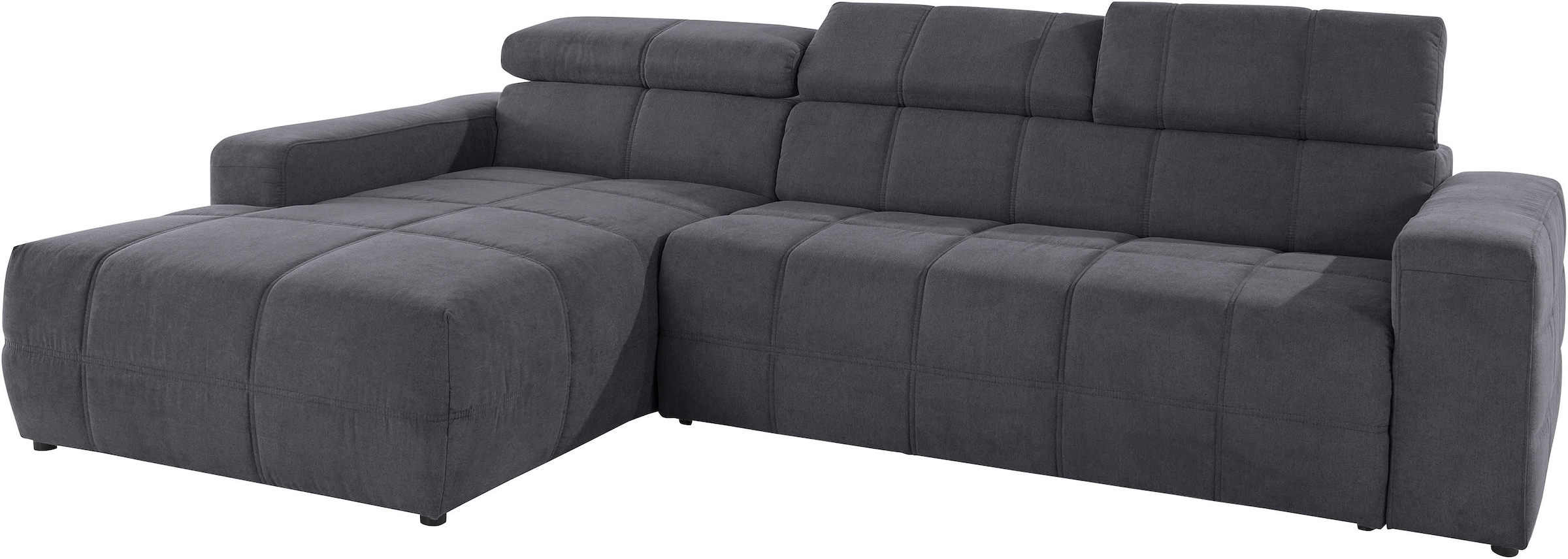 DOMO collection Ecksofa »Brandon große Ausführung B/T/H: 289/177/80 cm, auch in Leder und Cord«, mit Kopfteilverstellung, wahlweise Sitztiefenverstellung, L-Form