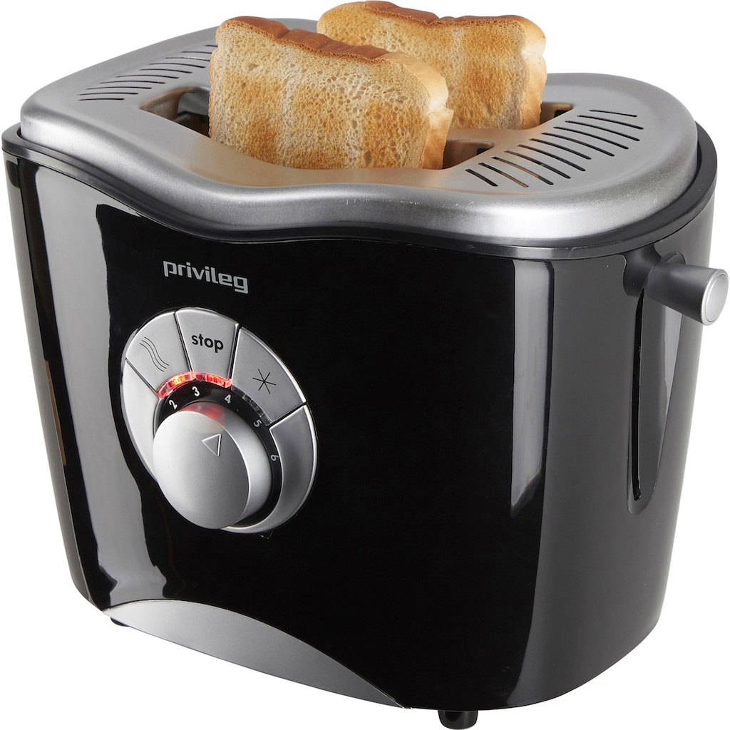 Privileg Toaster »568811«, 2 kurze Schlitze, für 2 Scheiben, 860 W, schwarz