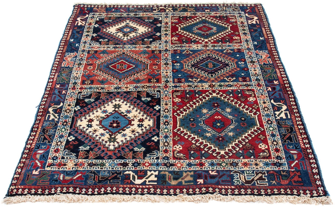 morgenland Wollteppich »Yalameh Felder Blu 151 x 103 cm«, rechteckig, 10 mm günstig online kaufen