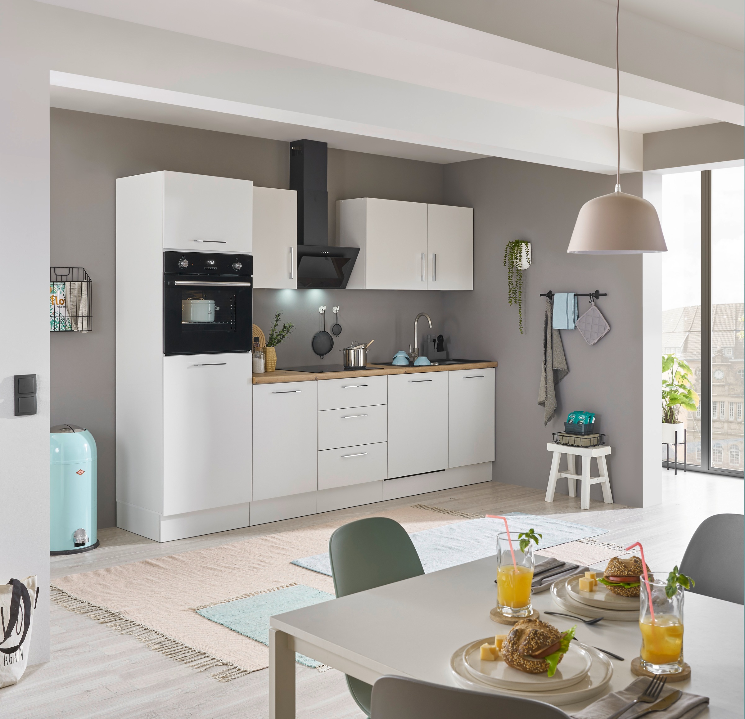 BASIC by Balculina Küchenzeile »Turin«, Breite 280 cm, wahlweise mit E-Geräten