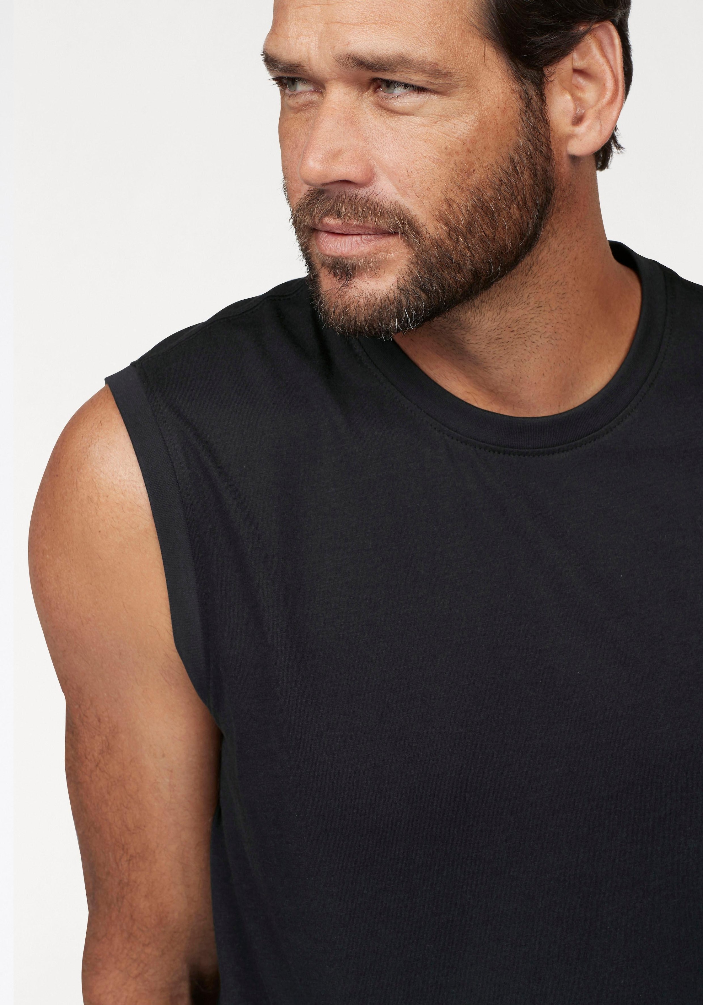 Man's World Muscleshirt, (2er-Pack), ärmellos, bedruckt, Rundhalsausschnitt, aus 100% Baumwolle