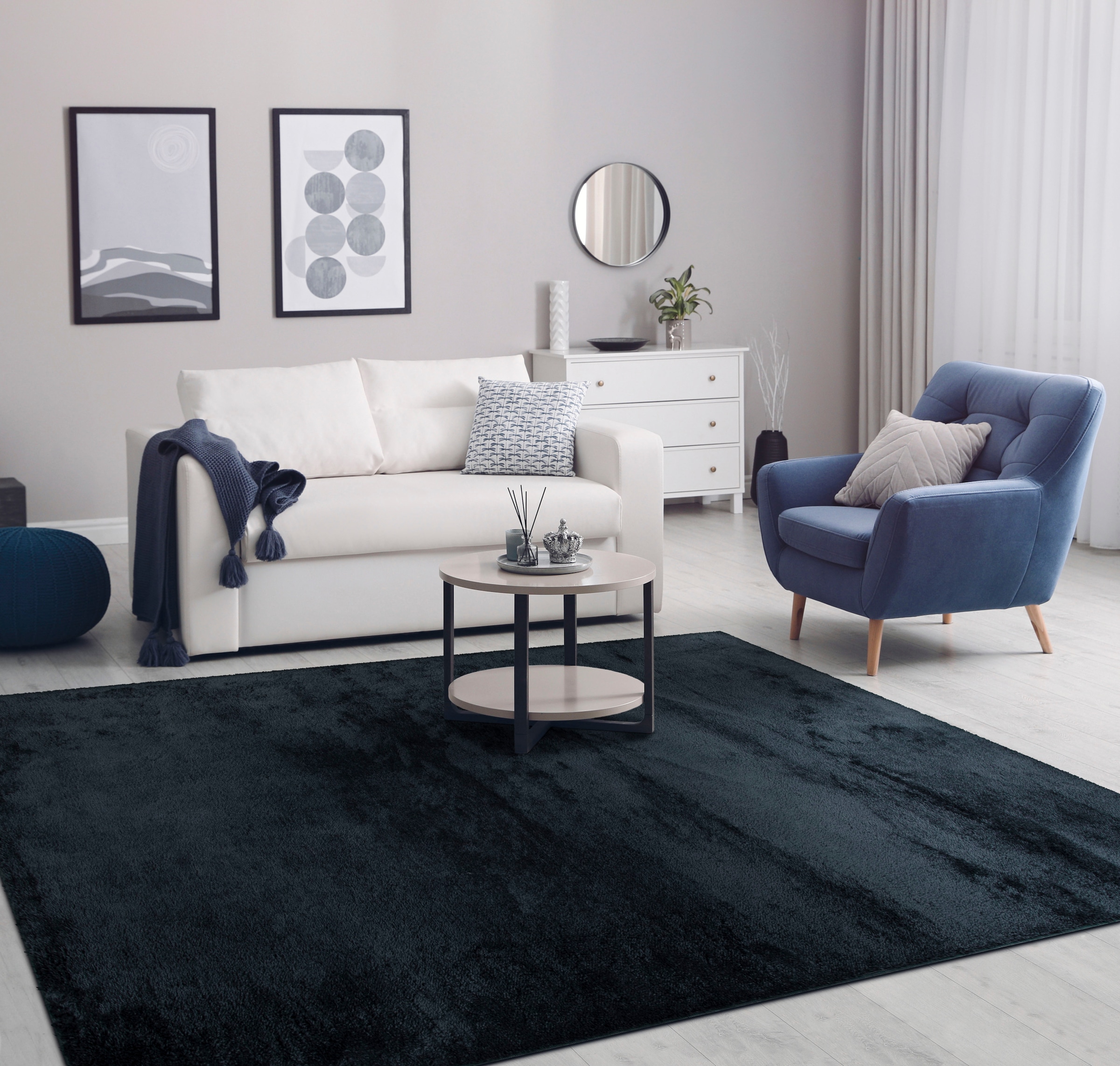 Paco Home Teppich »Cadiz 630«, rechteckig, 14 mm Höhe, Uni-Farben, besonders weich, waschbar, auch als Läufer erhältlich