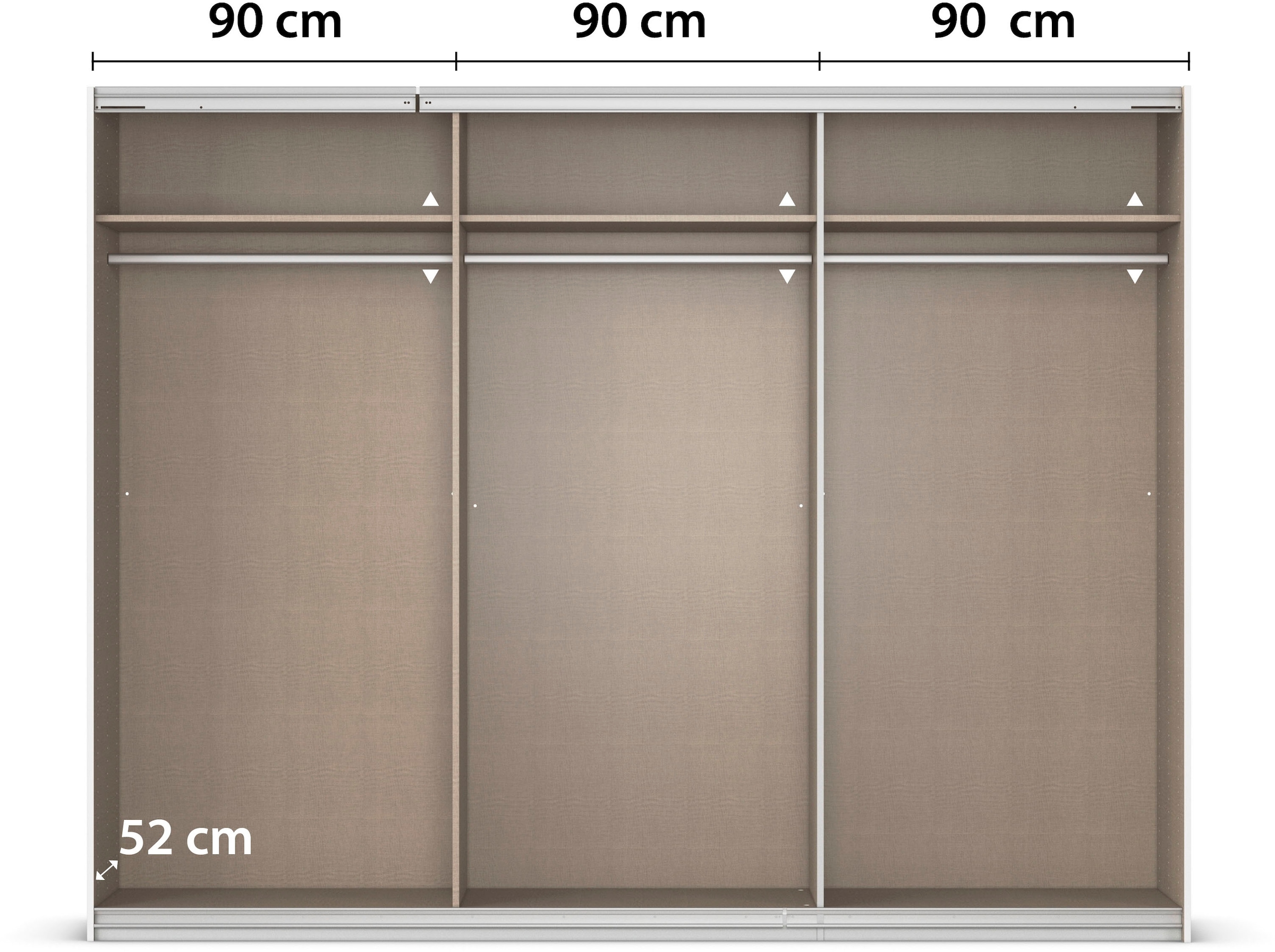 INOSIGN BY RAUCH Schwebetürenschrank »Kleiderschrank Schrank Garderobe Schlafzimmerschrank THANOS«, (in 3 verschiedenen Ausstattungen BASIC/CLASSIC/PREMIUM), Optional mit Spiegel, Metall-Griffleisten alufarben MADE IN GERMANY
