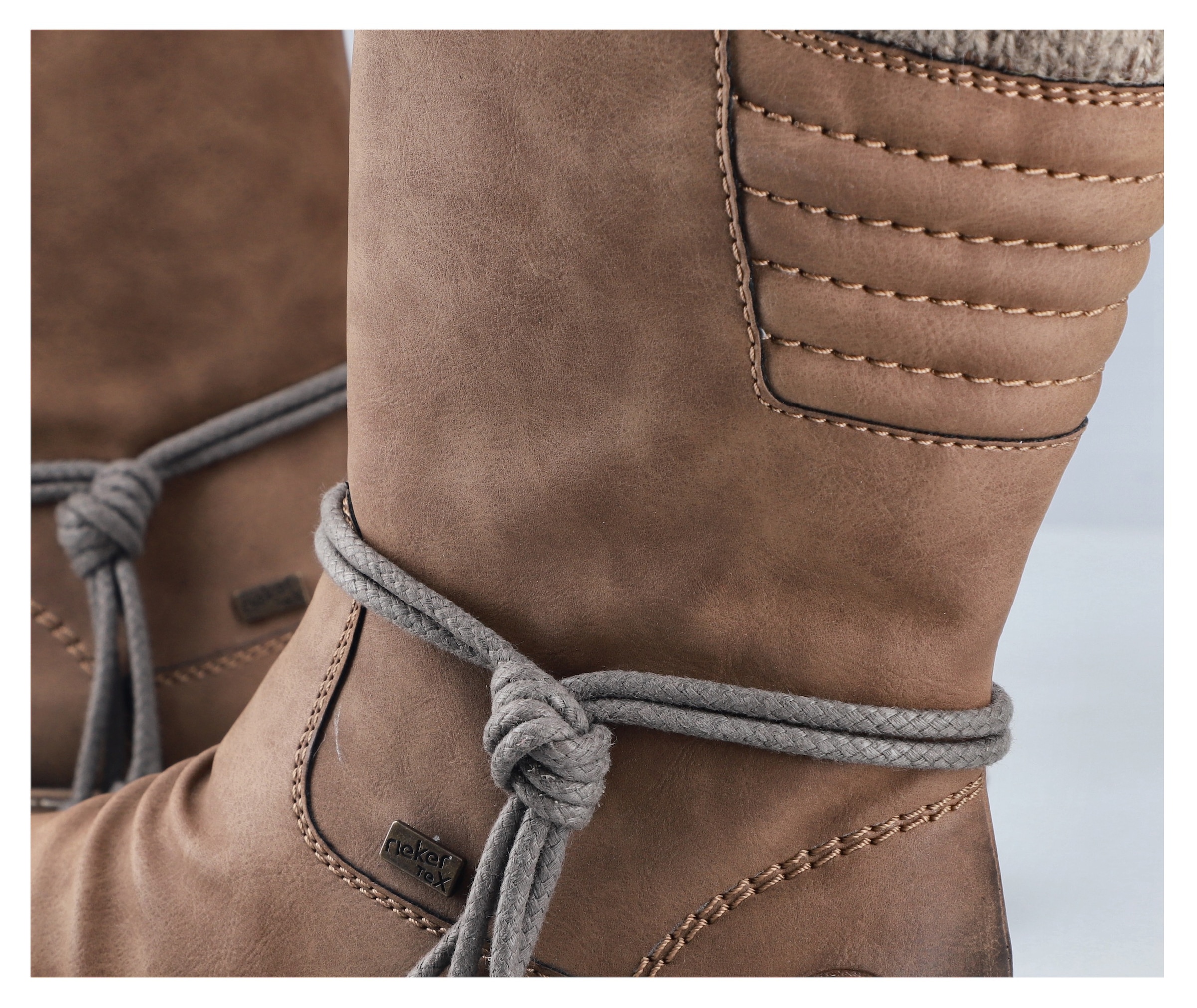 Rieker Winterstiefel  , Winterboots, Blockabsatz, TEX-Membran, mit gestricktem Schaftrand