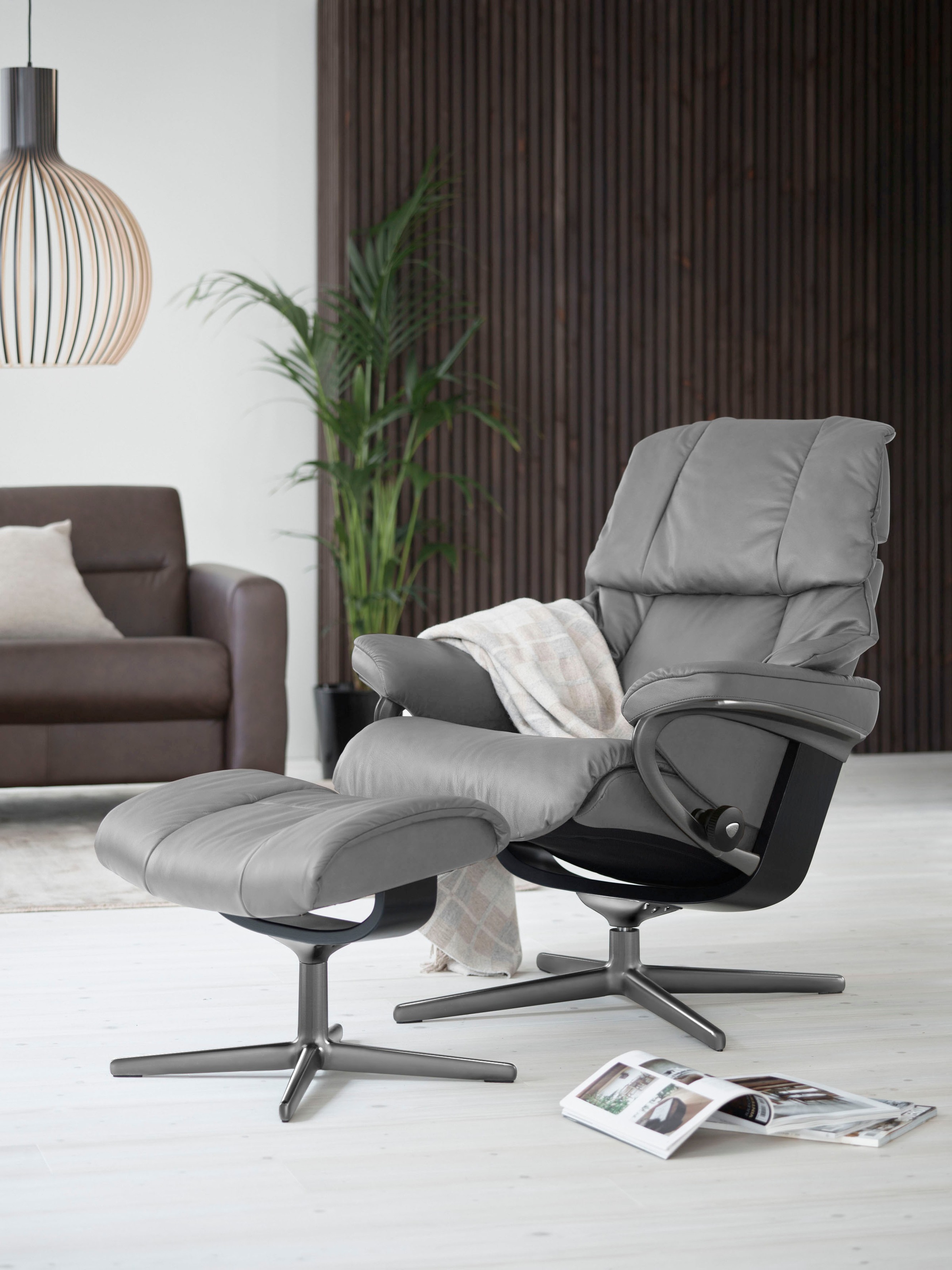 Stressless® Fußhocker »Reno« mit Cross Base, Größe S, M & L, Holzakzent Schwarz
