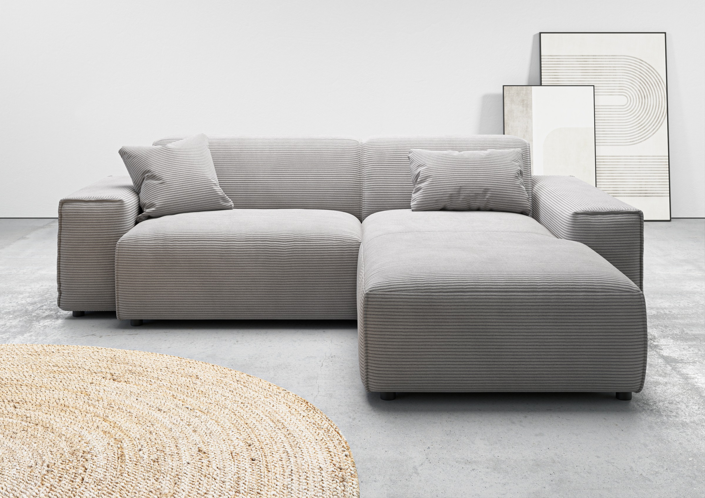 andas Ecksofa »Glimminge L-Form auch in Breitcord, Feincord + Easy care-Bezug,«, Breite 234, Zierkissen