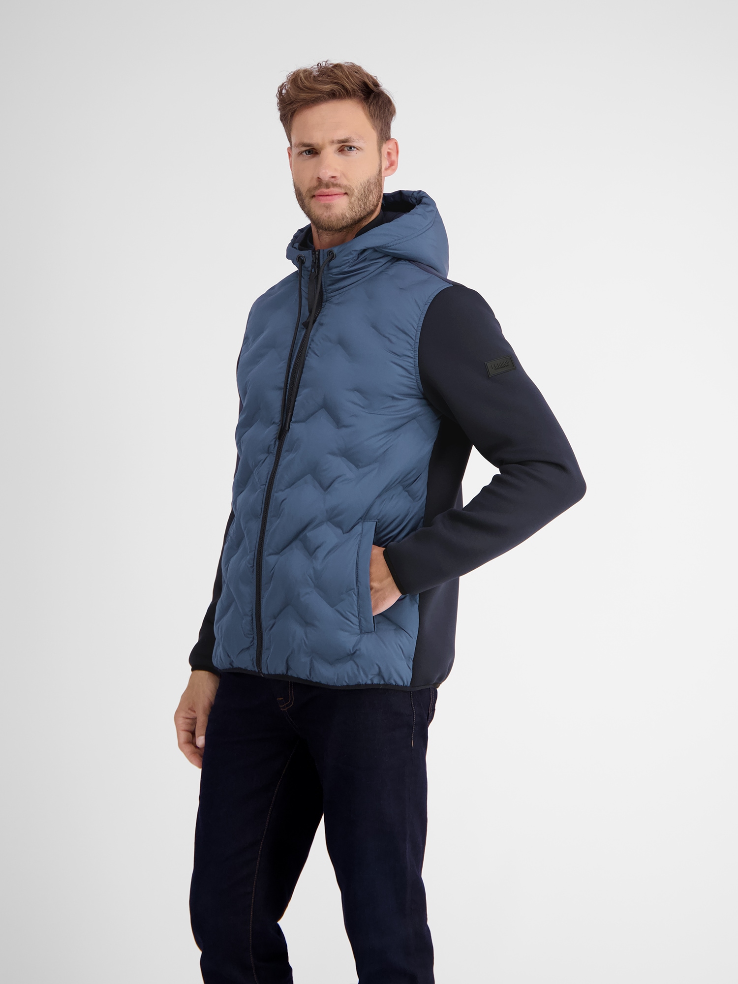 LERROS Sweatjacke »LERROS Sweatjacke mit Nylonfront«