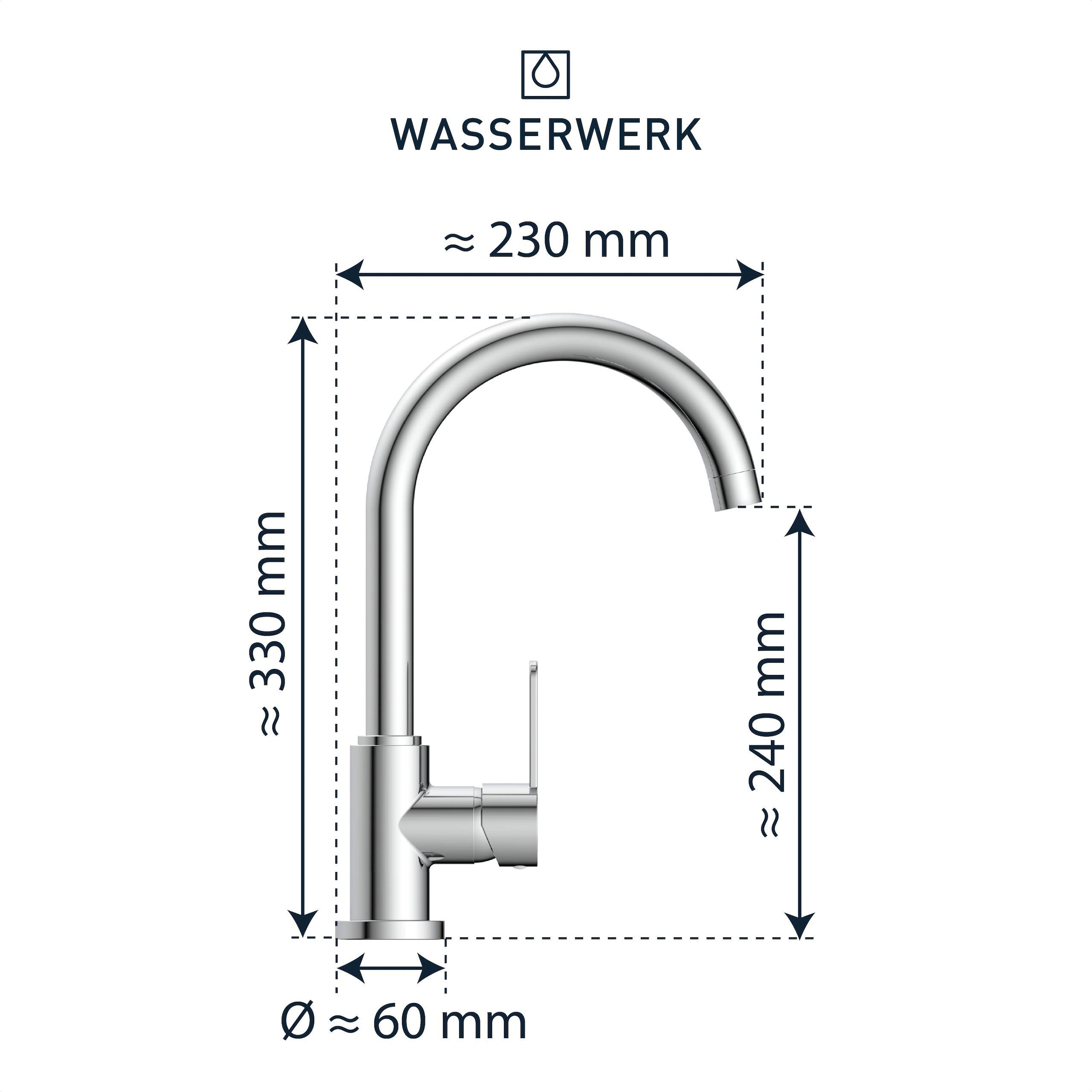 WASSERWERK Spültischarmatur »WK 5, Wasserhahn, Küche, Einhebelmischer«