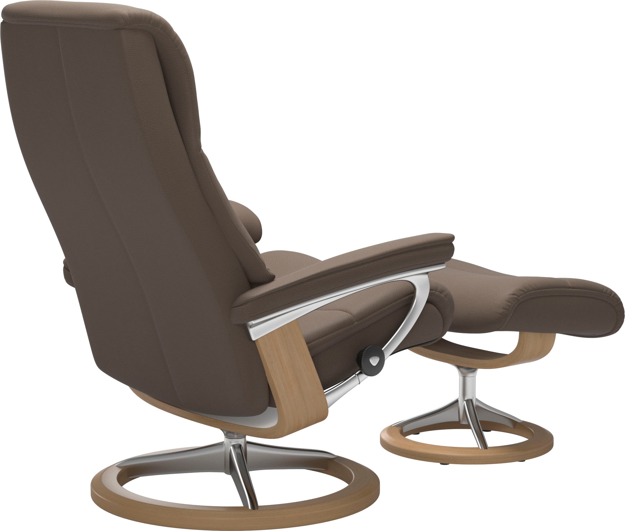 Stressless® Relaxsessel »View«, (Set, Relaxsessel mit Hocker), mit Signature Base, Größe M,Gestell Eiche
