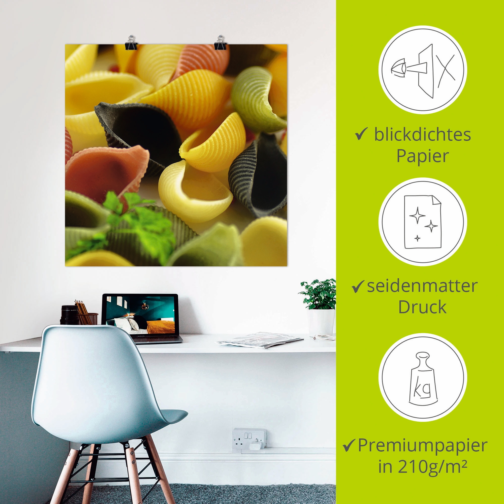 Artland Poster »Bunte Pasta« Getreide 1 Stk. tlg. ohne Rahmen