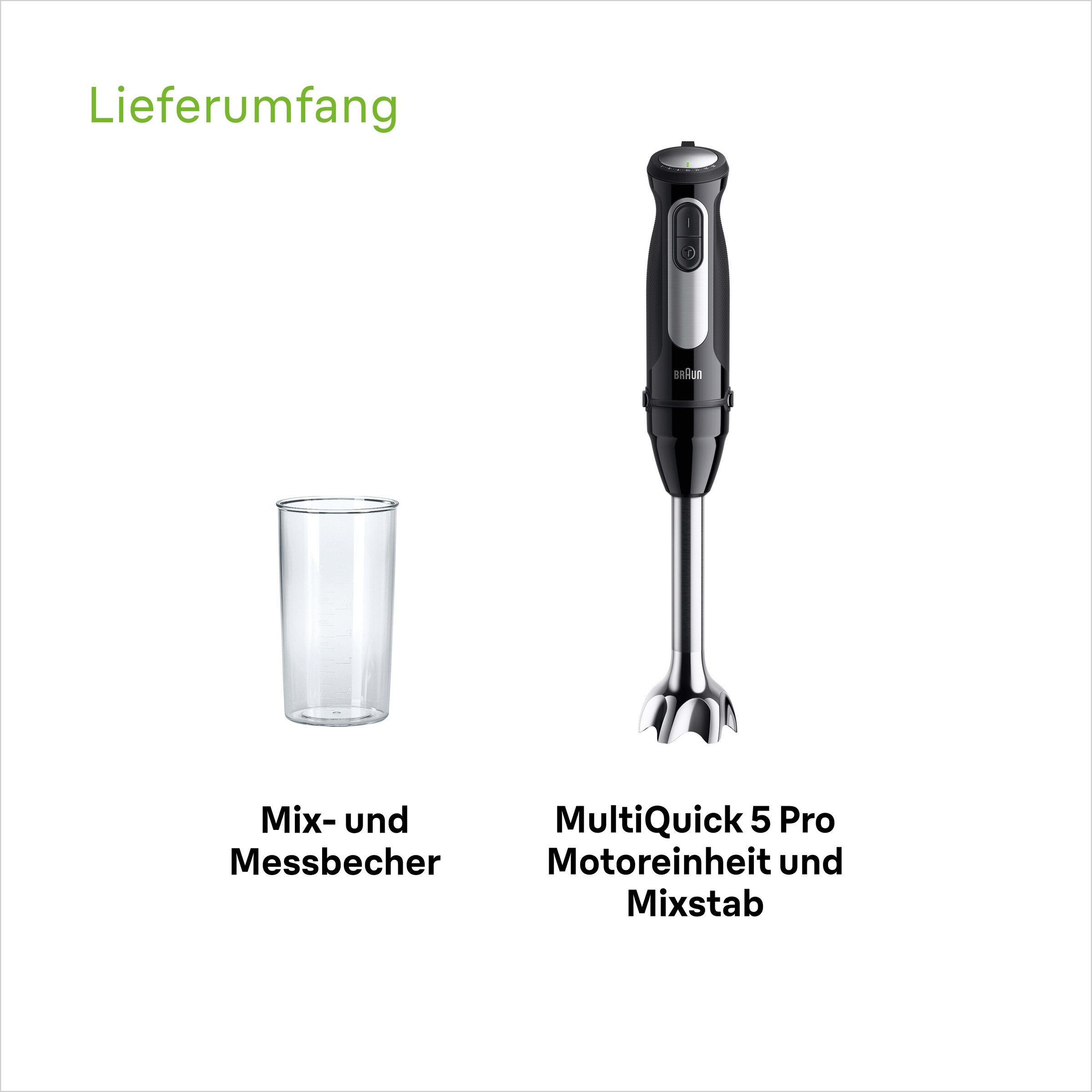 Braun Stabmixer »MultiQuick 5 Pro MQ55001 M«, 1000 W, schwarz