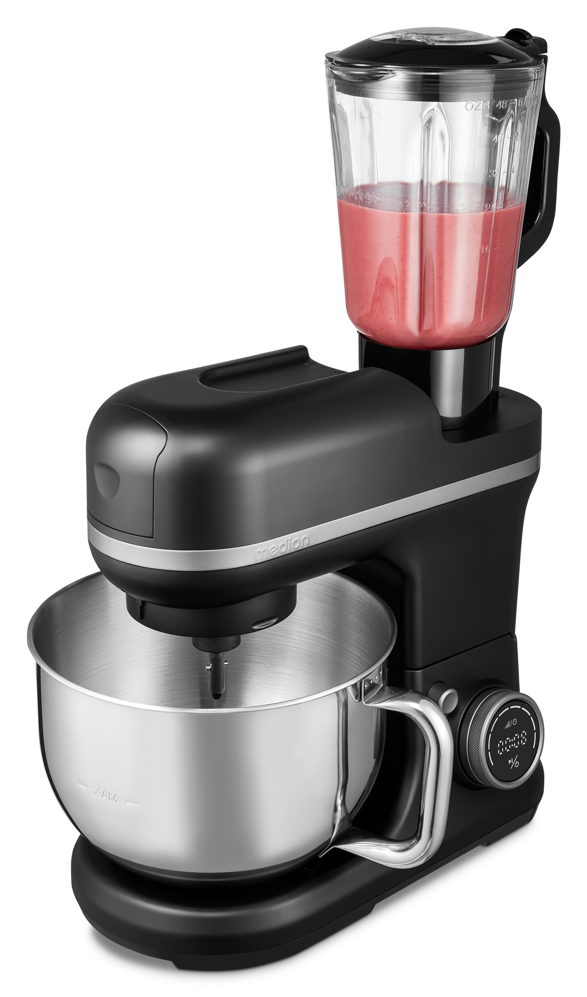 Medion® Küchenmaschine »MD 18442, 8 Geschwindigkeitsstufen, Impulsfunktion, 5L Rührschüssel«, Umfangreiches Zubehör-Set inkl. Eisschüssel für Speiseeiszubereitung