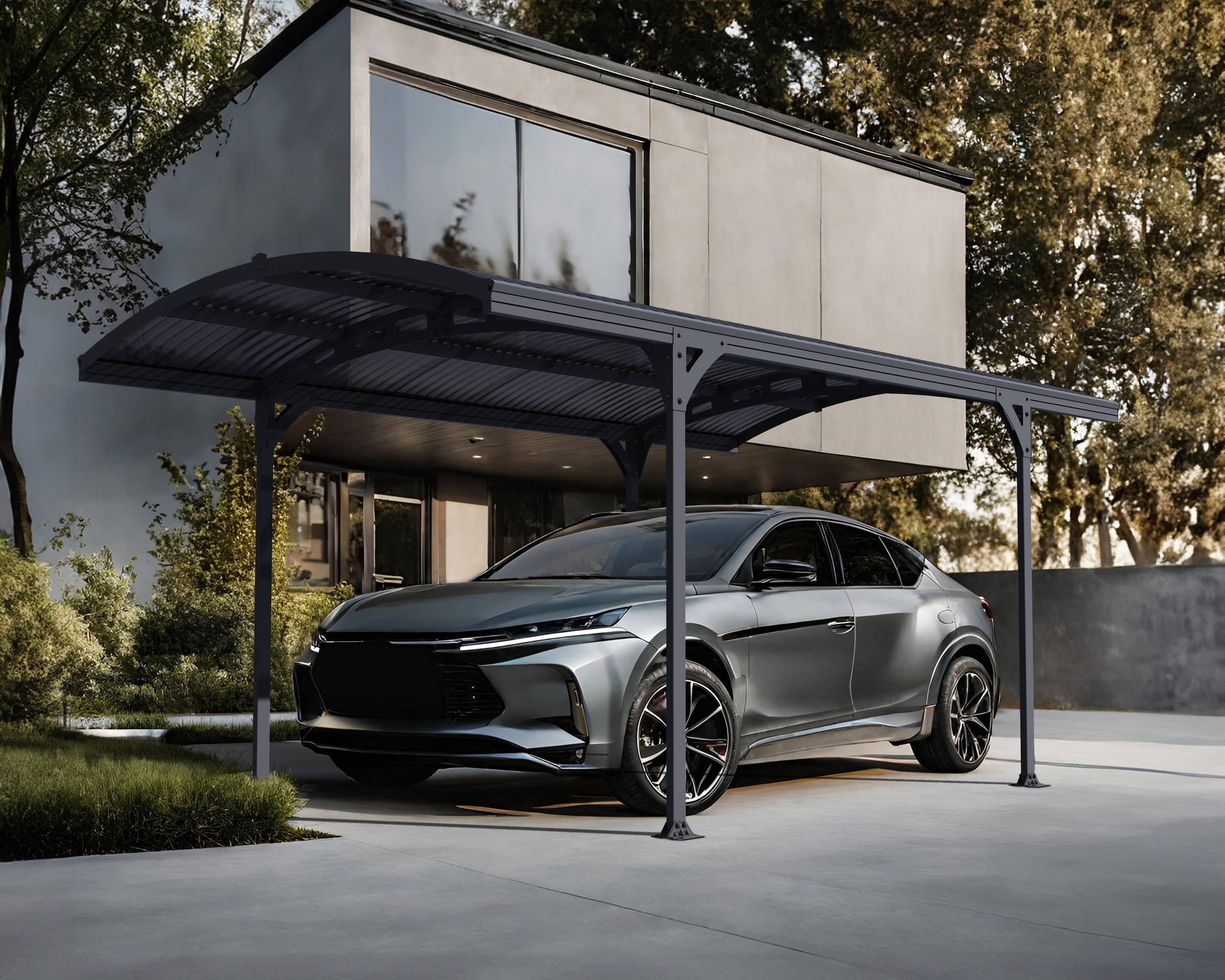 Palram - Canopia Einzelcarport »Atlas«, Aluminium, 263 cm, Anthrazit, 100% UV-geschützt