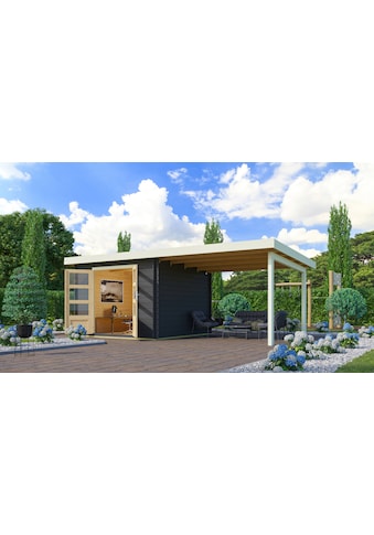 KONIFERA Gartenhaus »Schloßsee 5«, (Set), mit Anbaudach und Fußboden im Haus kaufen