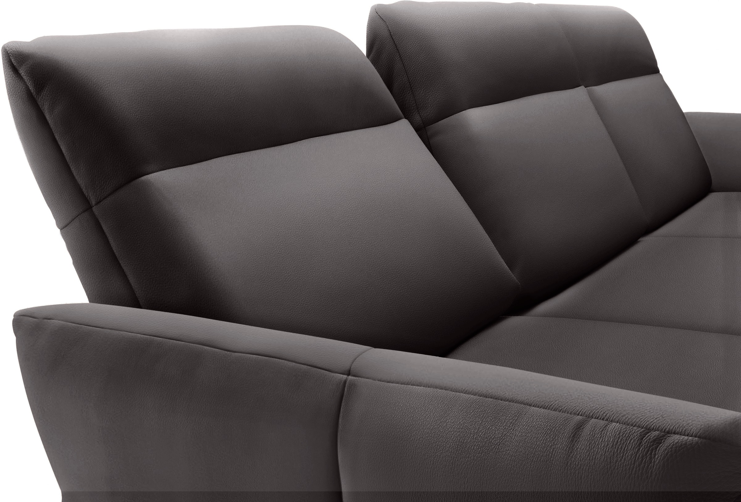 Creation BY ROLF BENZ Ecksofa »CR.460«, Sockel in Eiche, Winkelfüße in Umbragrau, Breite 338 cm