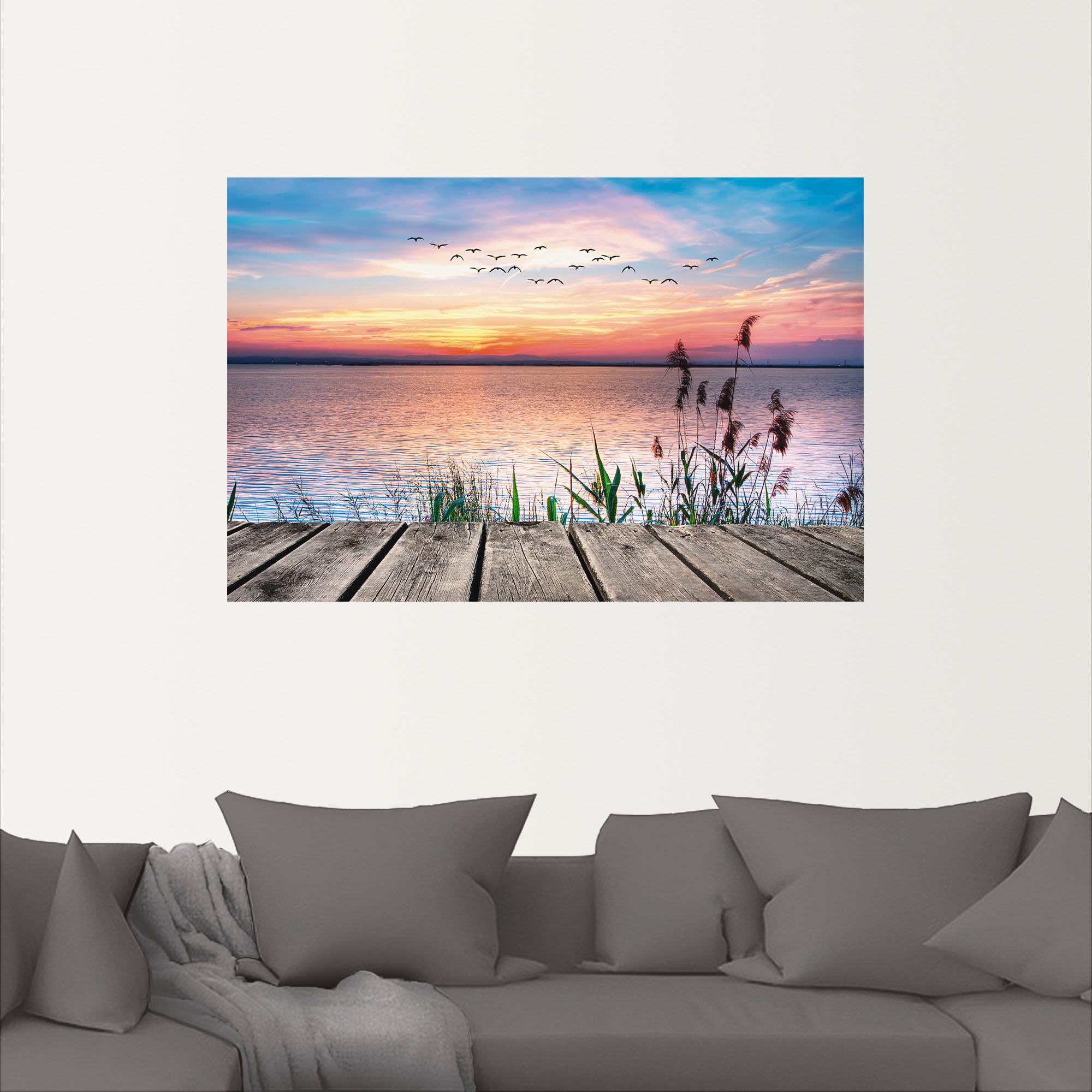 Artland Wandbild »Der See in den Farben der Wolken«, Gewässer, (1 St.), als  Alubild, Leinwandbild, Wandaufkleber oder Poster in versch. Größen auf  Raten kaufen