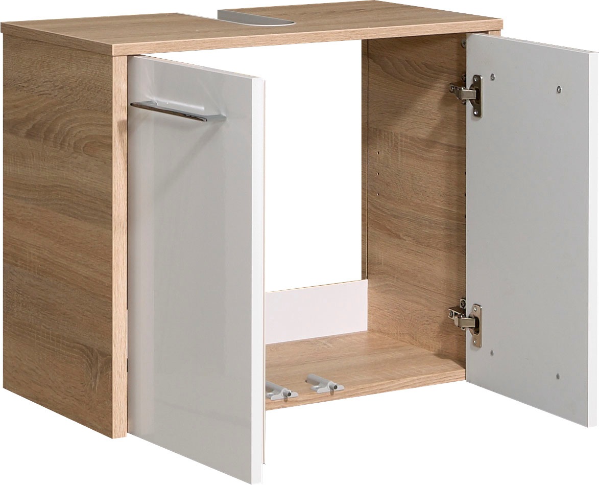 Saphir Badmöbel-Set »Quickset 382 4-teilig, Waschbeckenunterschrank mit LED-Spiegelschrank«, (4 St.), Unterschrank, Hängeschrank, inkl. Türdämpfer, 6 Türen, 1 Schublade