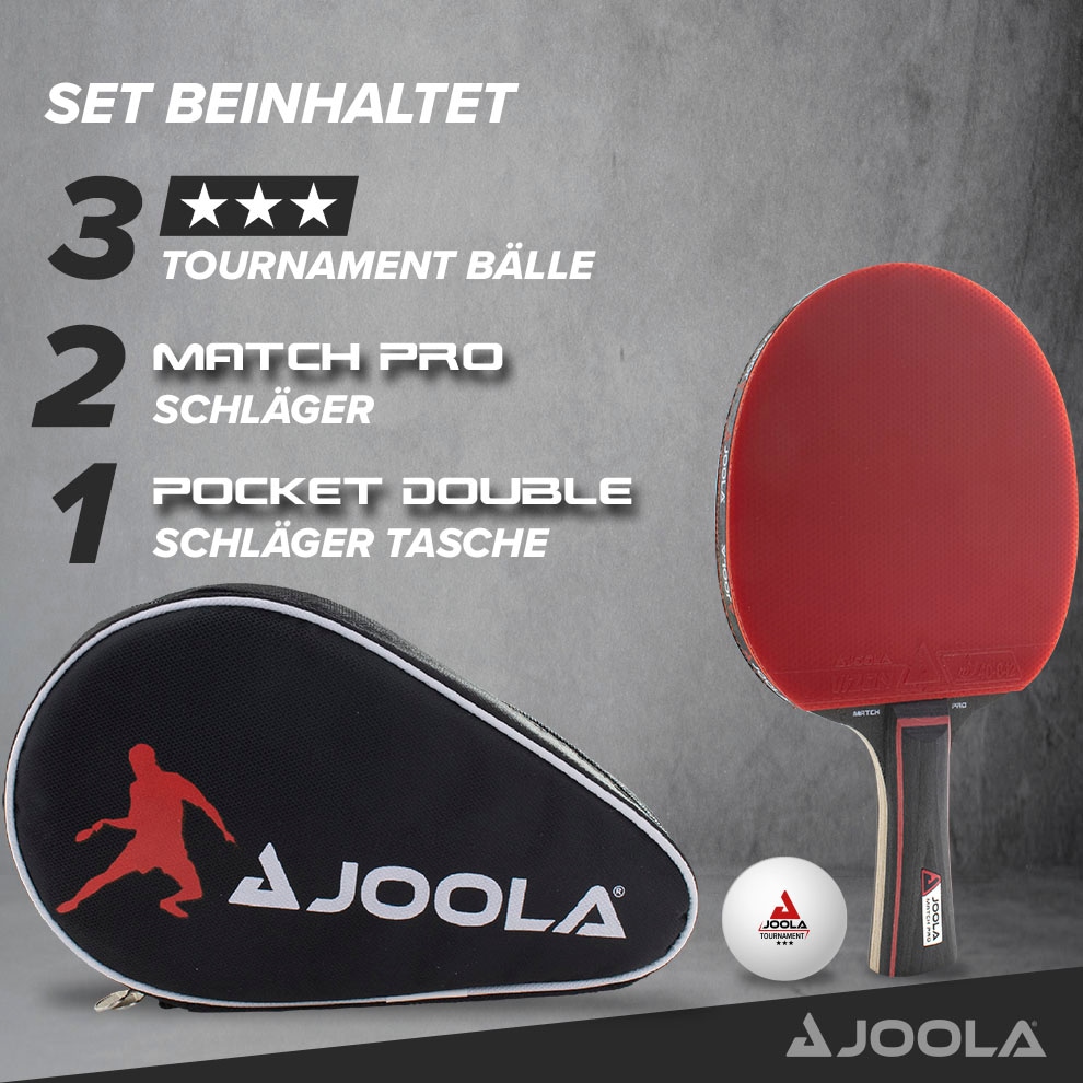 Joola Tischtennisschläger »Tischtennis-Set Duo Pro«, (Set, 6 tlg., mit Bällen-mit Tasche)