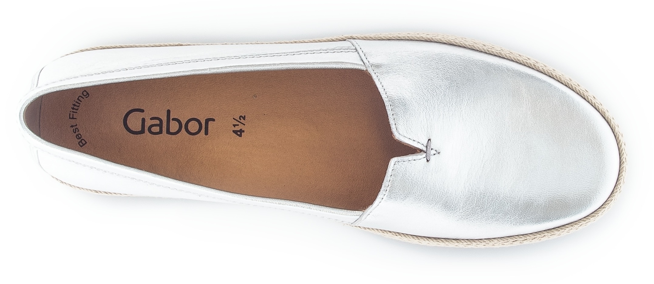 Gabor Slipper, Schlupfschuh, Bequemschuh, Flats mit jutebezogenem Plateau