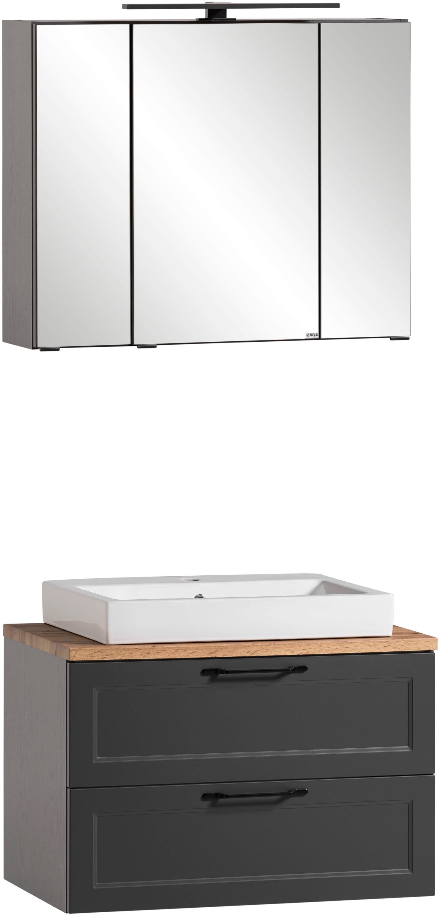 welltime Badmöbel-Set »Lana«, (Komplett-Set, 2 St.), Badezimmer-Set, 2-teilig, inkl. Waschbecken, 80 cm breit