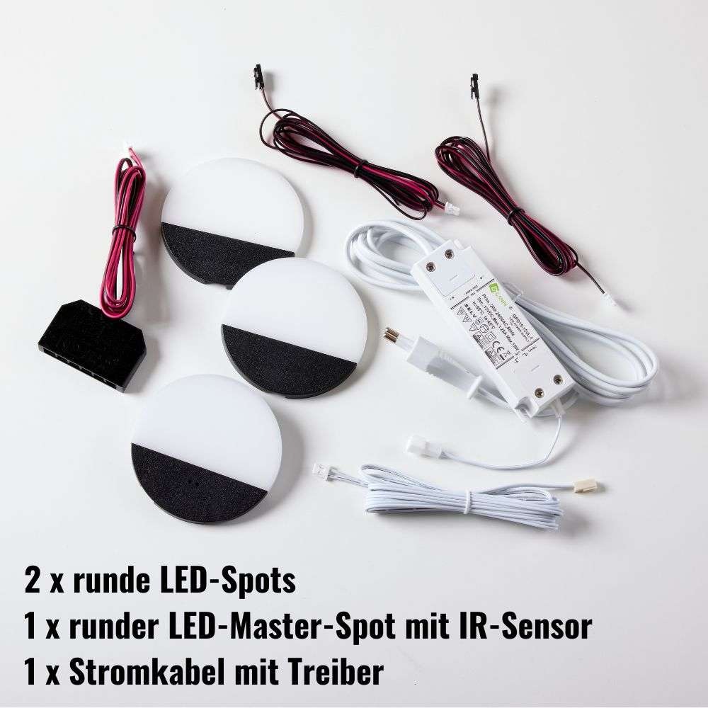 Loevschall Unterschrankleuchte »Polaris Set in versch. Varianten, Unterbauleuchte, Unterschrankleuchte« LED-Modul Warmweiß Bewegungsmelder, LED integriert, Warmweiß, eingebaute Sensorfunktion