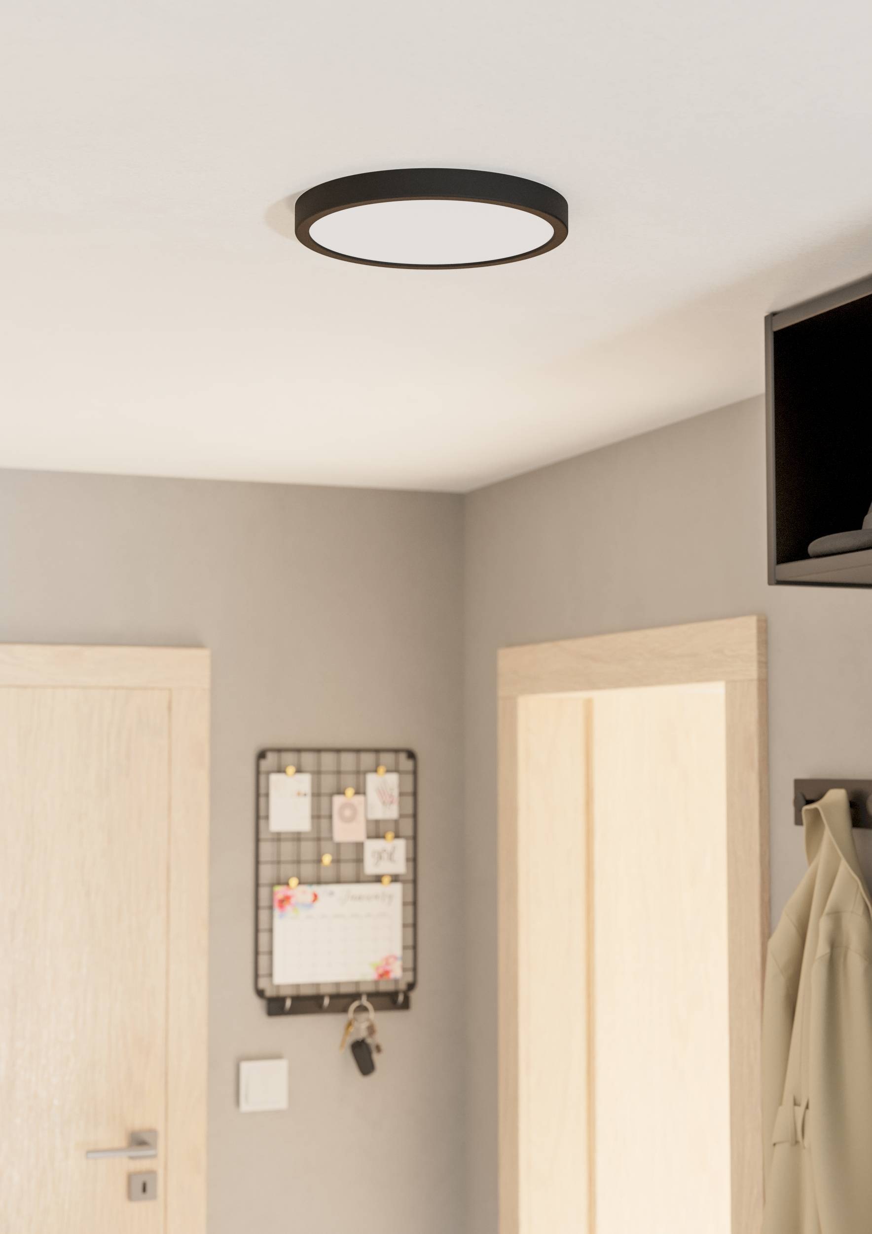 EGLO Aufbauleuchte »Fueva 5 Deckenleuchte, Aufbaulampe, Metall und Kunststoff, Lampe« LED-Modul 1 Stk. Warmweiß Ø 28,5 cm, Aufbauleuchte, Deckenlampe, Schwarz, Weiß, LED Aufbaulampe