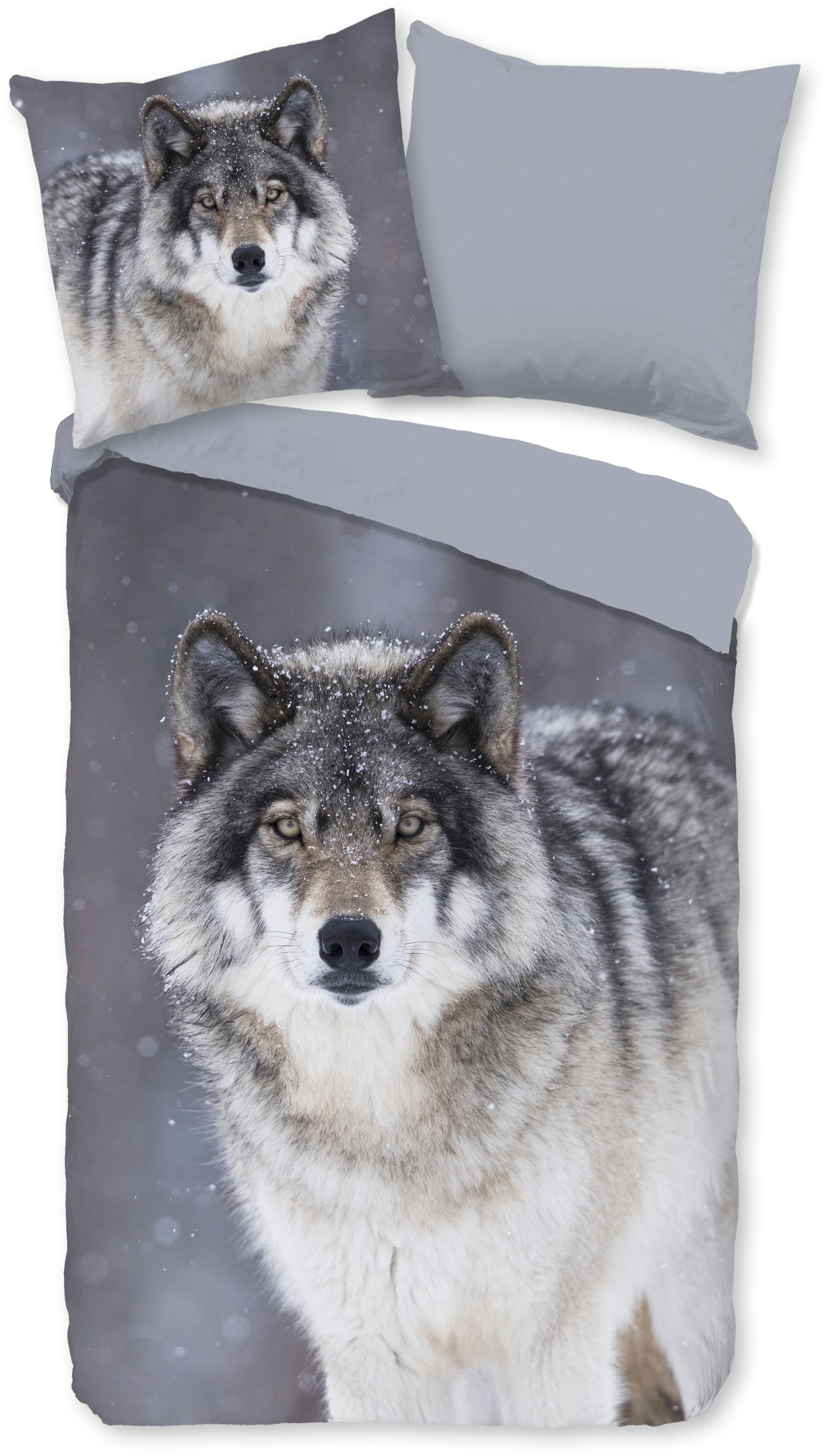 good morning Wendebettwäsche »Wolfie« 3 Stk. tlg. Flanell, Biber, Winter, W günstig online kaufen