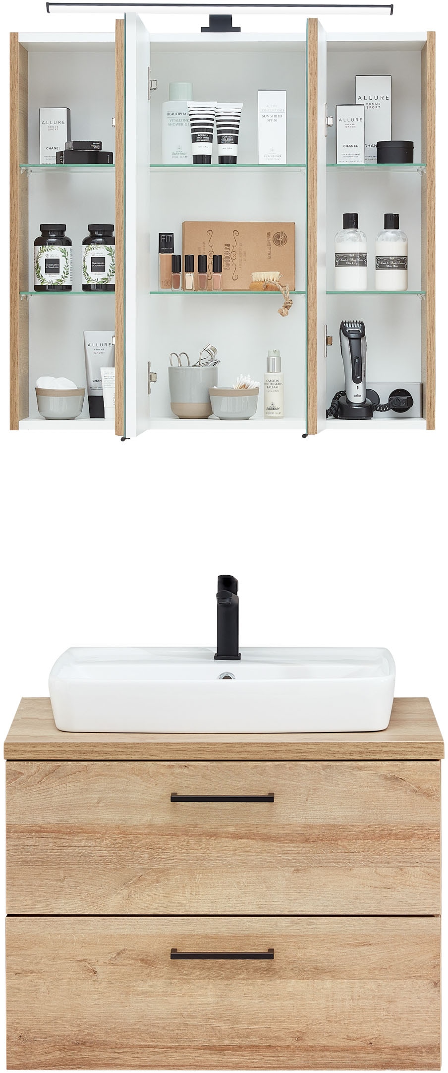 Saphir Badmöbel-Set »3-tlg. Mit Softclose-Türen« 4 Stk. tlg.