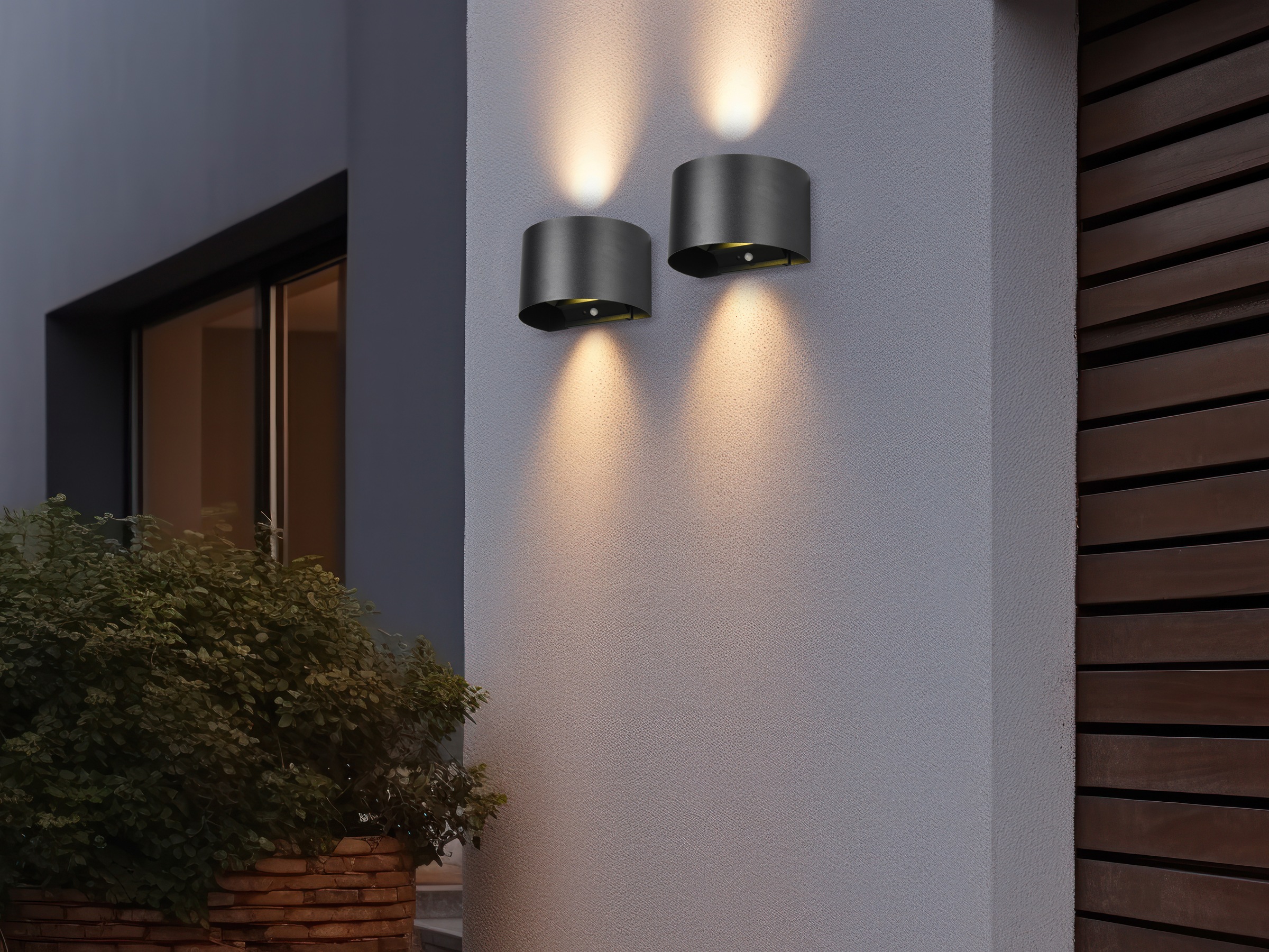 REALITY Leuchten LED Wandleuchte »TALENT, LED Wandlampe mit Magnet Wandhalterung, up-and-down Licht IP44«, 2 flammig, Leuchtmittel LED-Board | LED fest integriert, Bewegungsmelder Dämmerungssensor Akkubetrieb USB-Anschluss Schalter