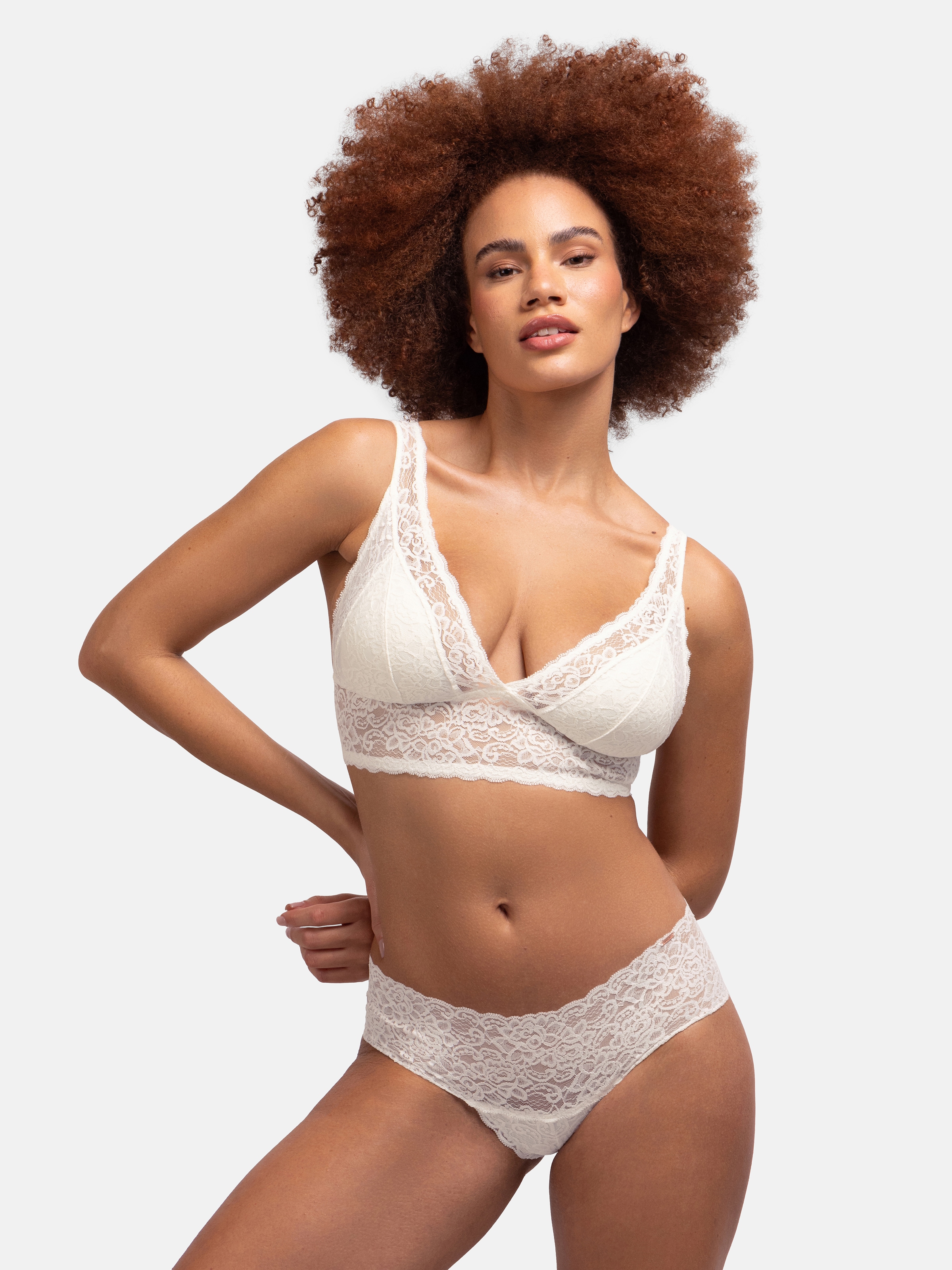 Dorina Bralette »LANA-2PP«, ohne Bügel, florale Spitze, breites Unterbrustband