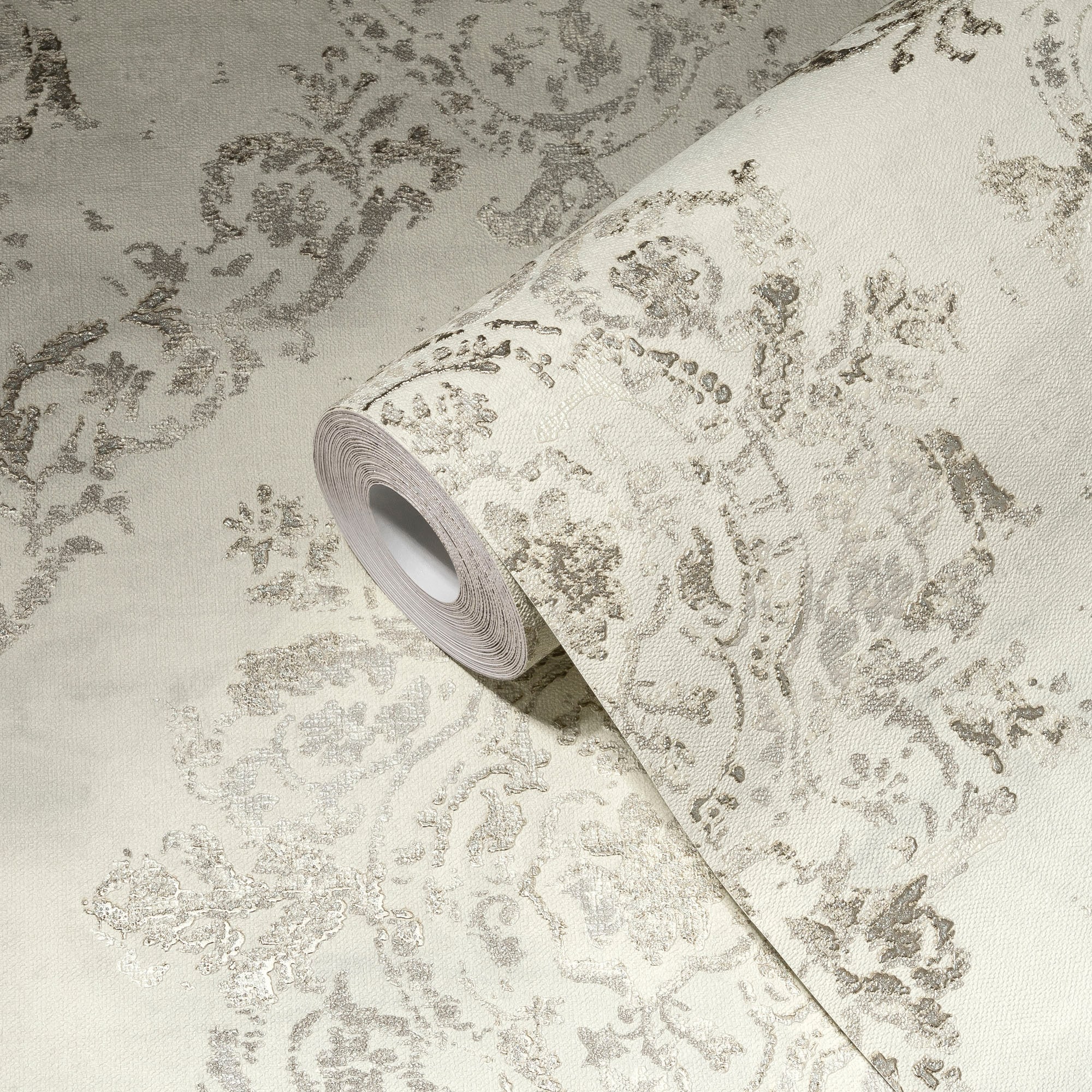 living walls Vliestapete »My Home My Spa« Barock | Glitzermuster | ornamental leicht strukturiert Barock Ornament Vlies Wand Decke Schräge Tapeten Wohnzimmer modern