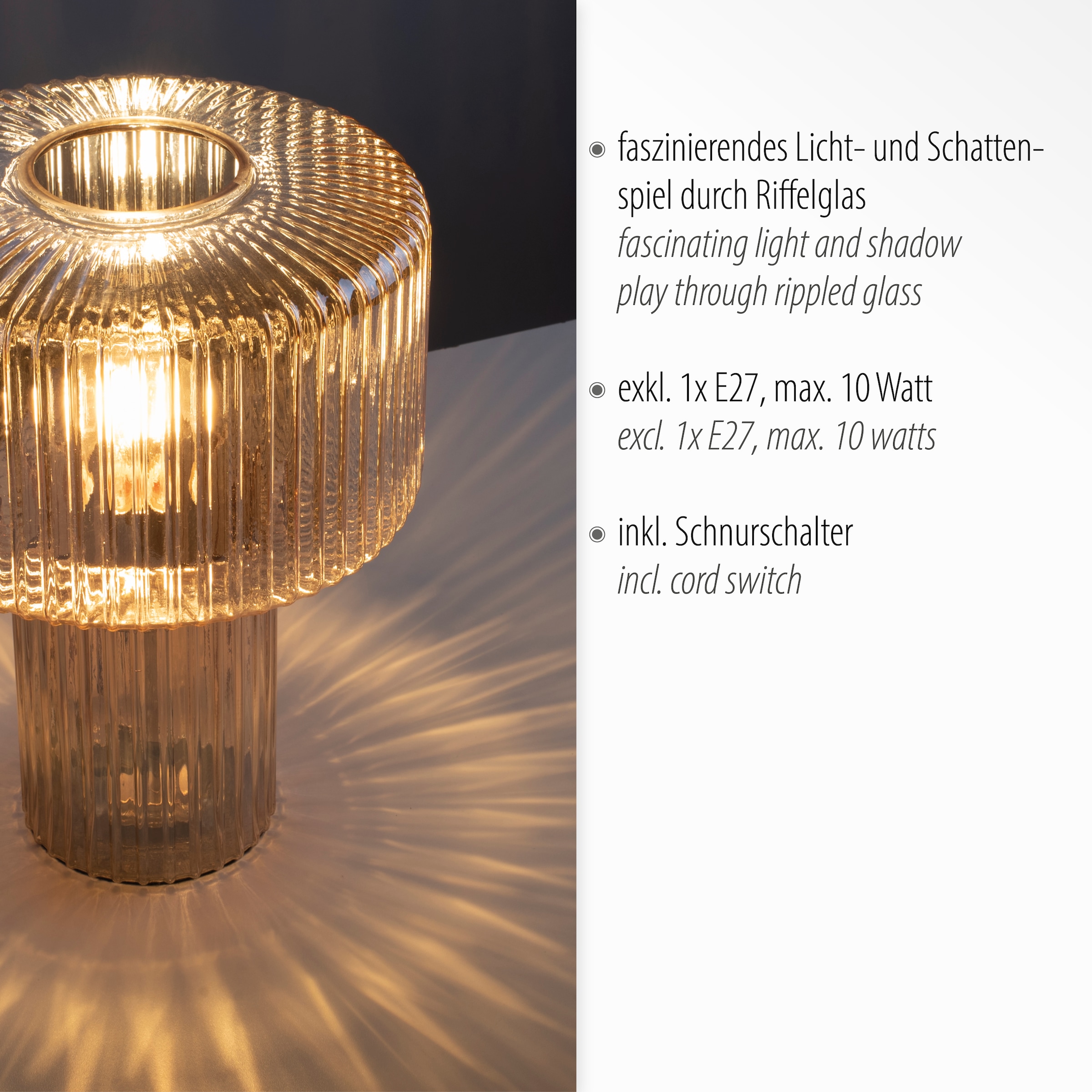 Paul Neuhaus Tischleuchte »FUNGUS«, 1 flammig, Leuchtmittel E27 | ohne Leuchtmittel, ExklusiveE27, Schalter, Schnurschalter